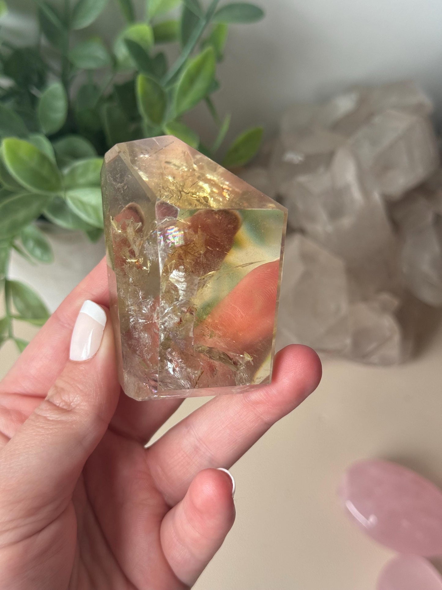 Beautiful Citrine Freeform with Rainbow | Rainbow Citrine Polished