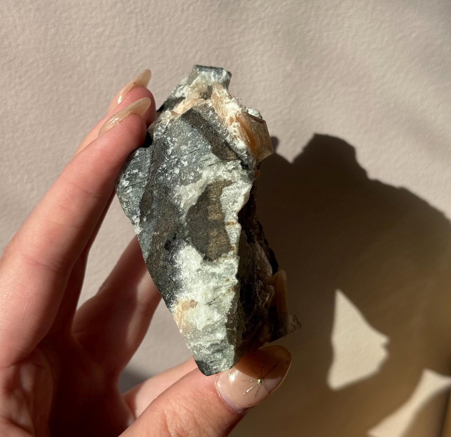 Beautiful Druzy Blue Chalcedony with Peach Stillbites Cluster from India