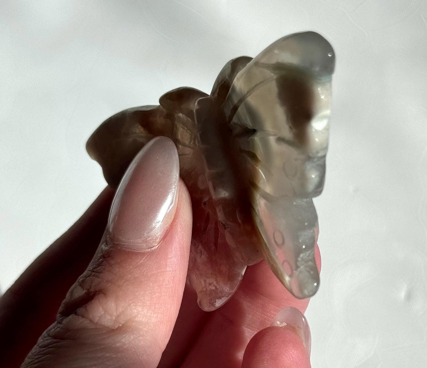 Beautiful Flower Agate Butterfly Carving | Flower Agate Carving