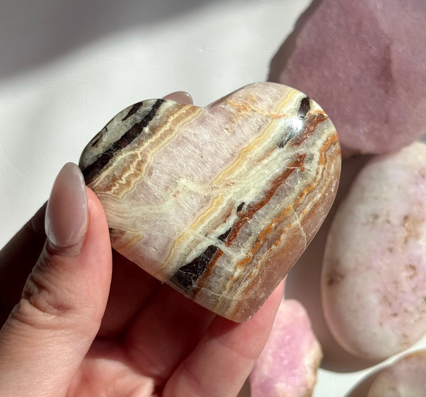 Beautiful Large Pink Aragonite Puffy Heart from Pakistan