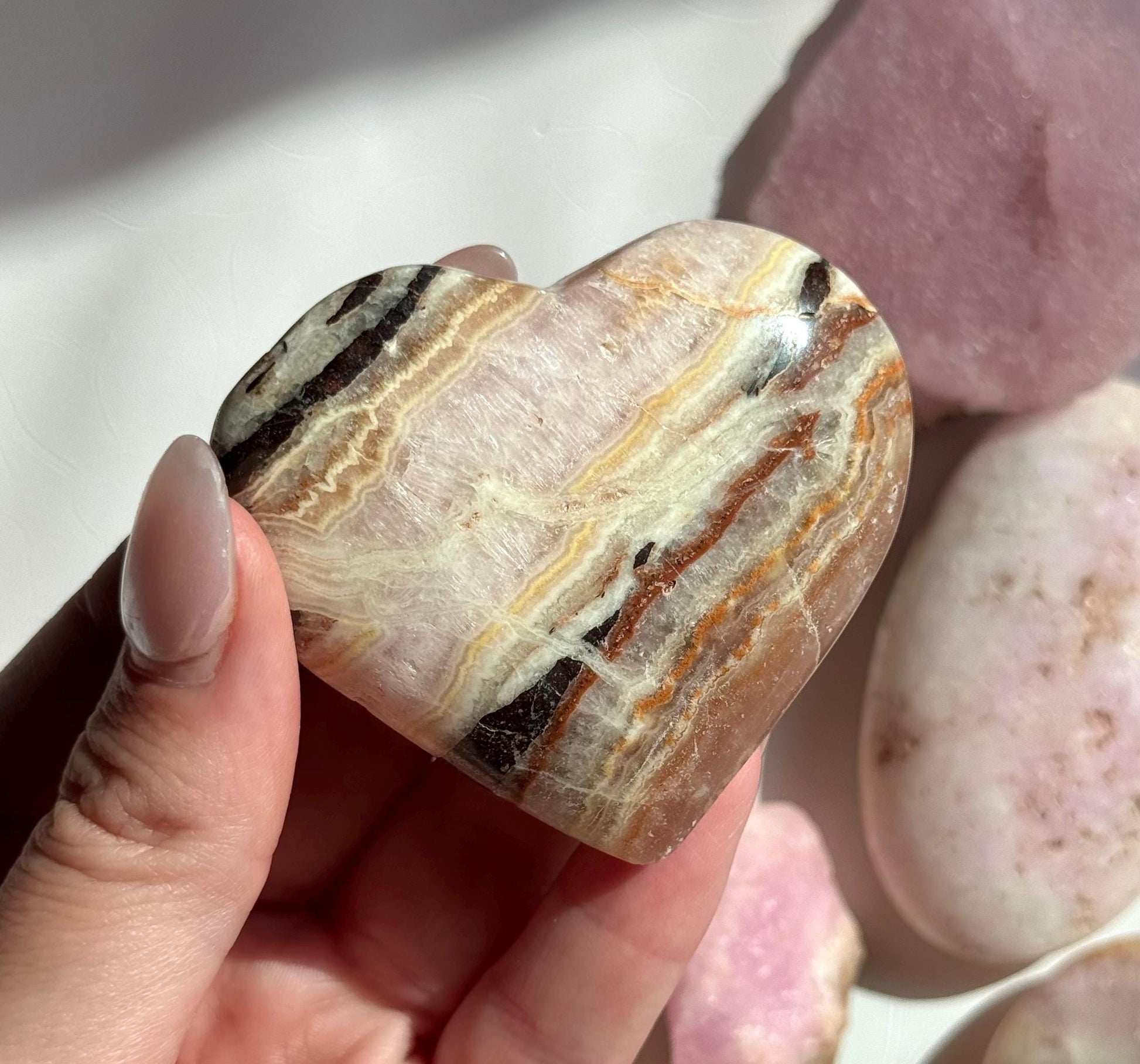 Beautiful Large Pink Aragonite Puffy Heart from Pakistan