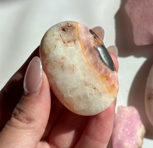 Beautiful Pink Aragonite Palm Stone From Pakistan