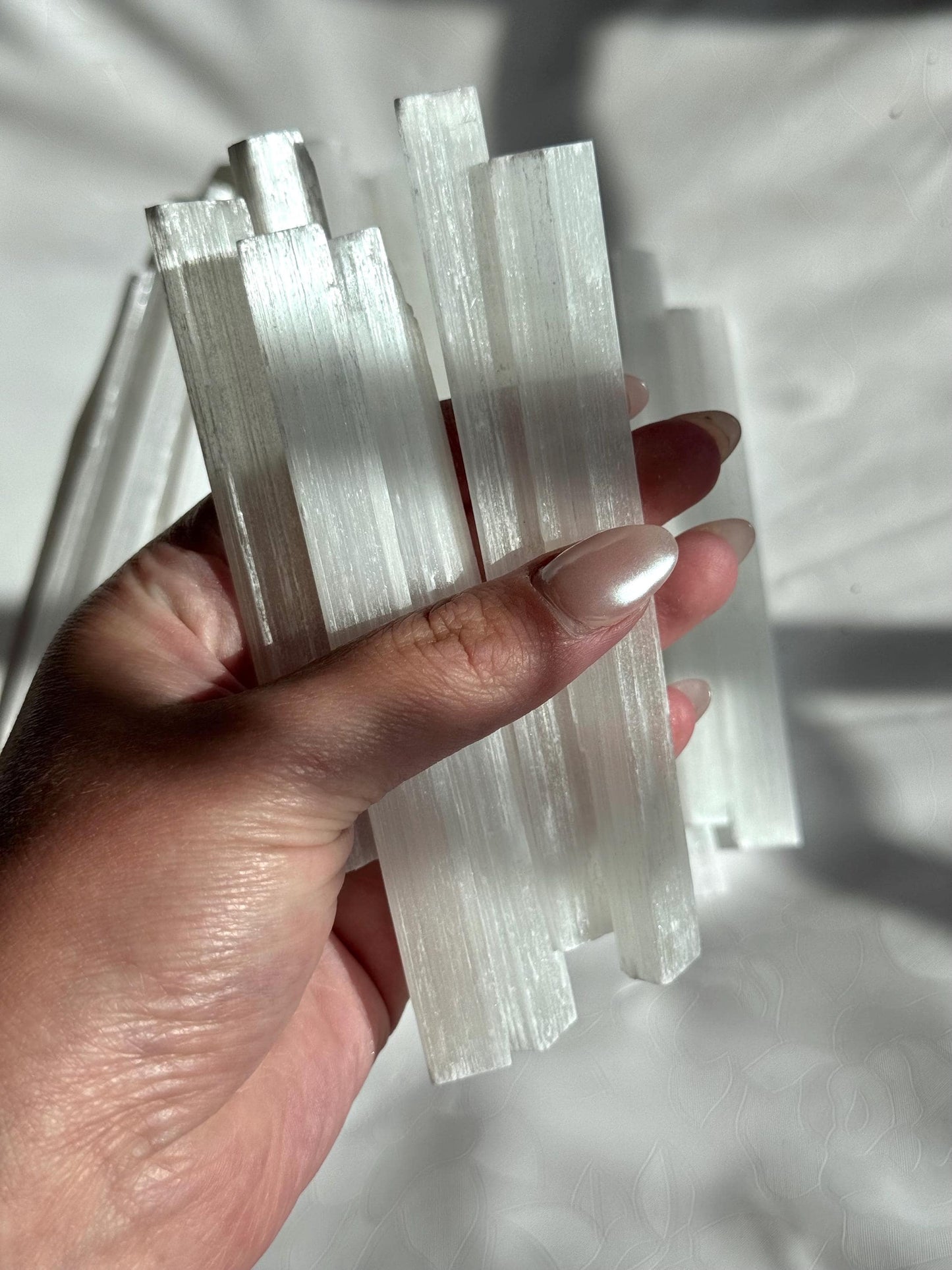 One (1) Selenite Wand | Satin Spar Sticks for Cleansing