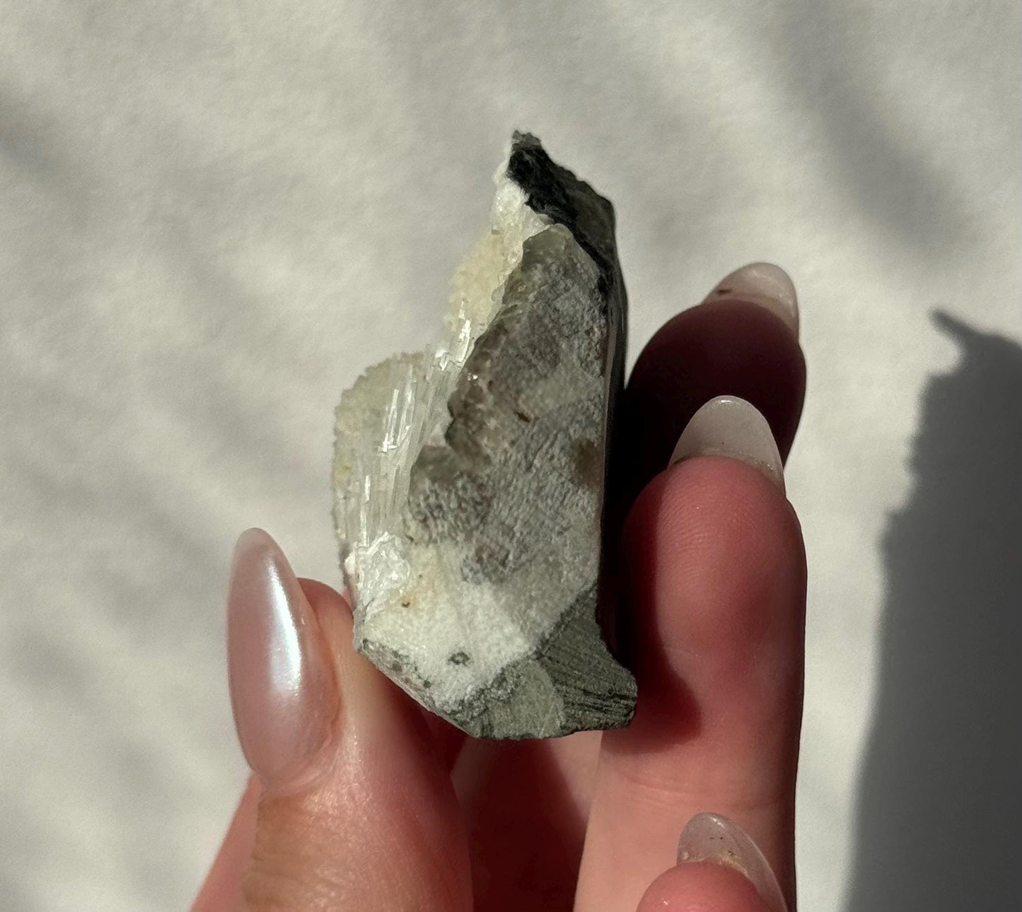 Beautiful Mesolite on Druzy Apophyllite Geode from India | Small Mesolite Specimen on Apophyllite