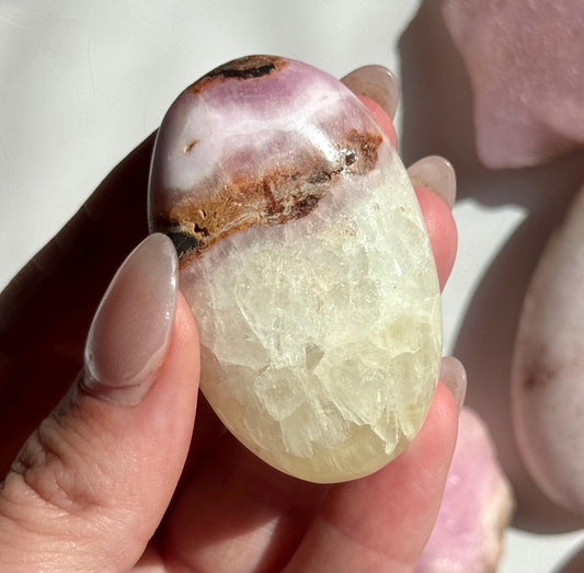 Beautiful Pink Aragonite Palm Stone From Pakistan