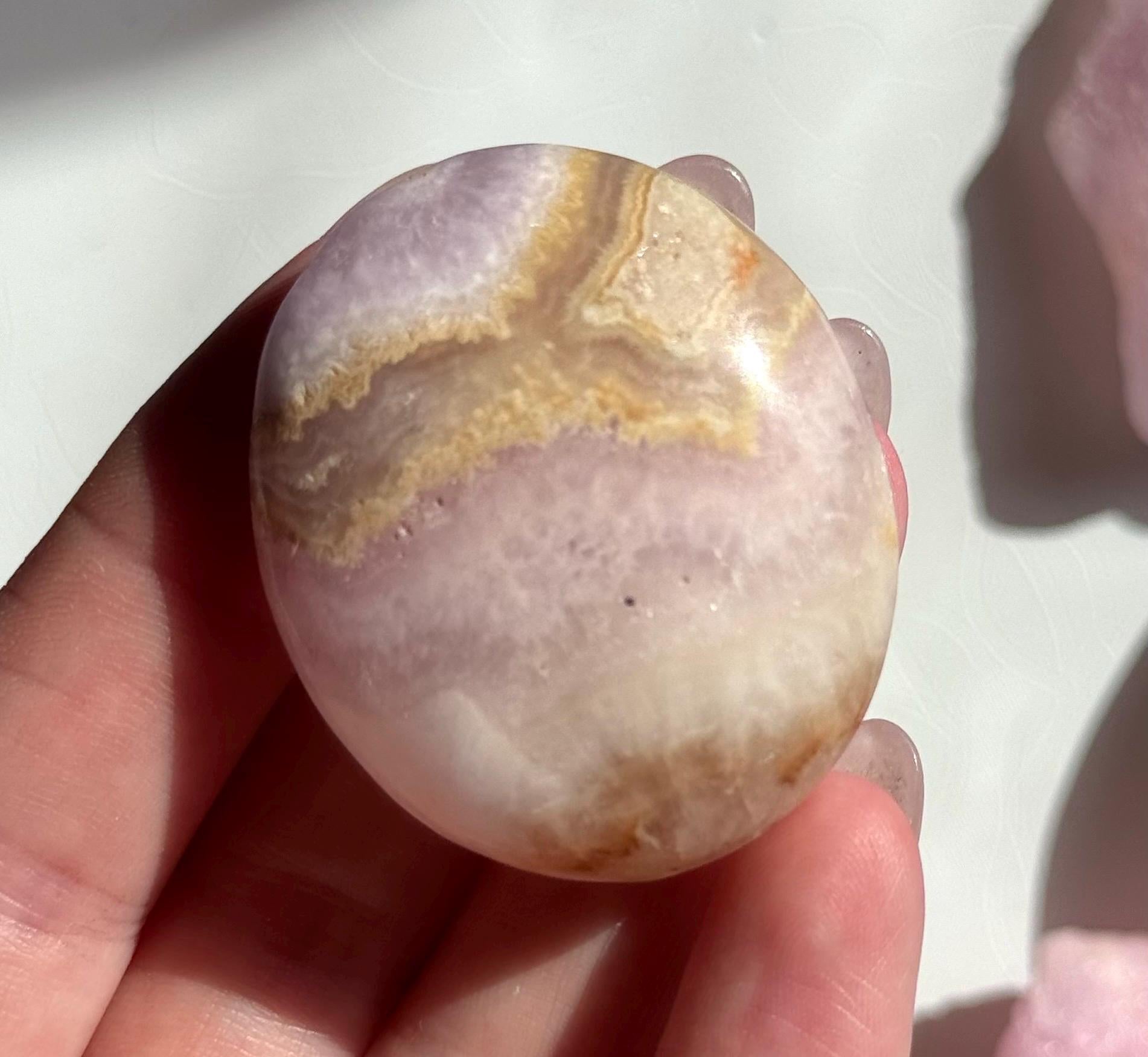 Beautiful Small Pink Aragonite Palm Stone From Pakistan