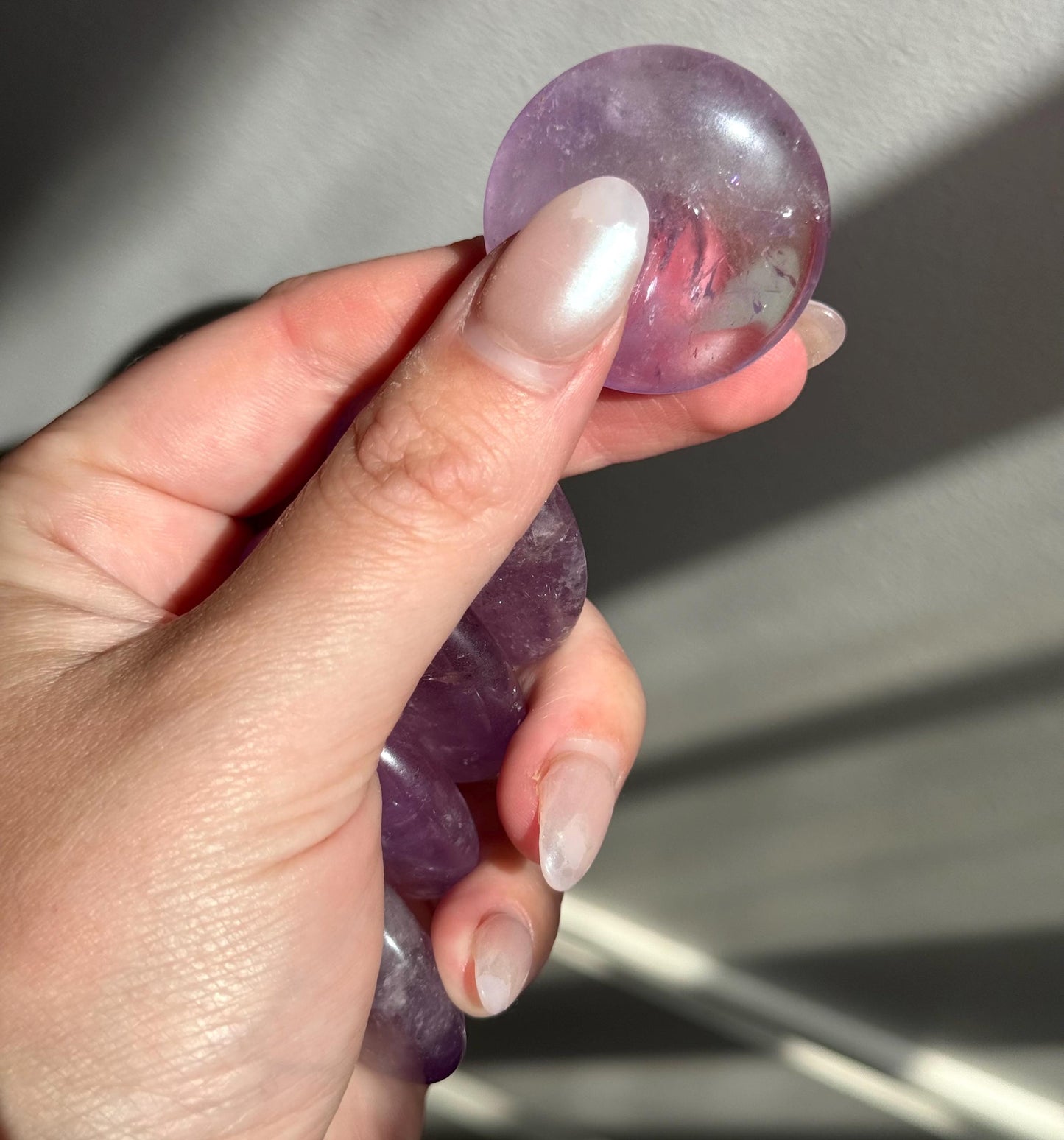 High Quality Amethyst Rounds | Amethyst Medallion Carvings Pocket Stone