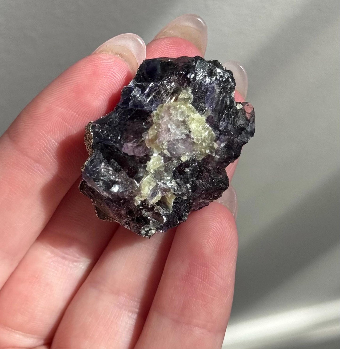Stunning Pyrite on Fluorite Specimen | Pyrite on Purple Fluorite Crystal