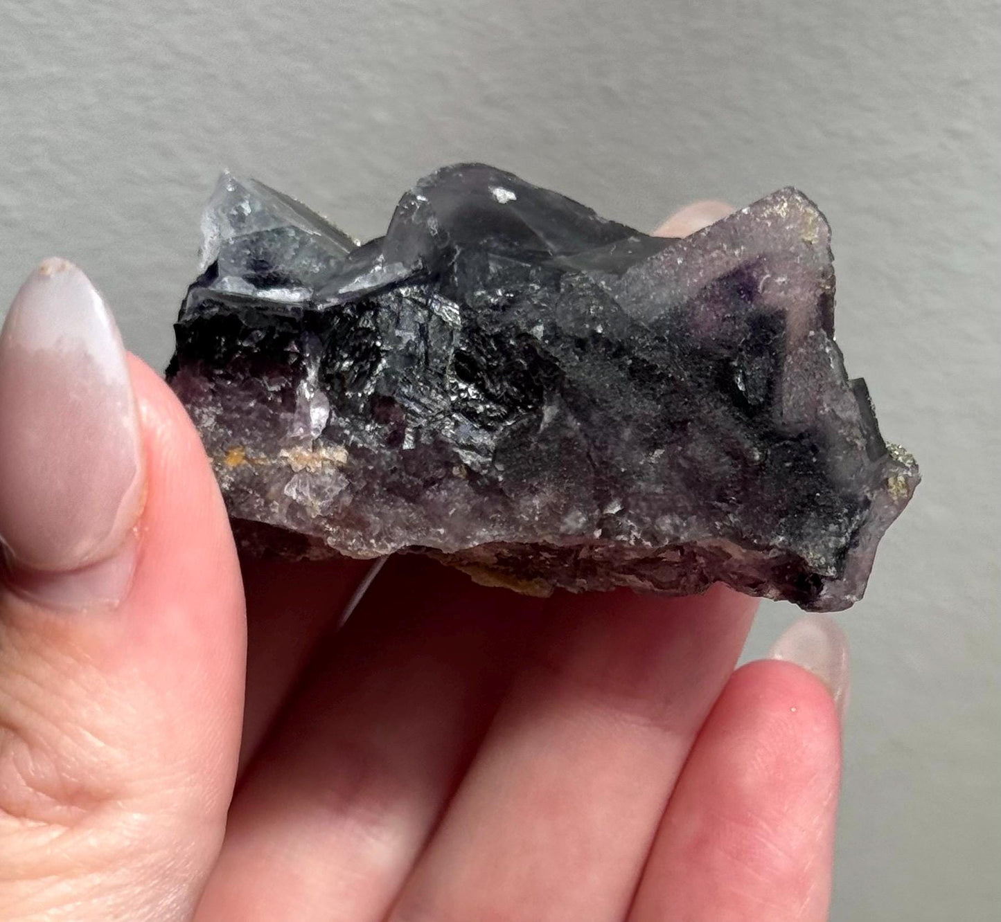Stunning Pyrite on Fluorite Specimen | Pyrite on Purple Fluorite Crystal