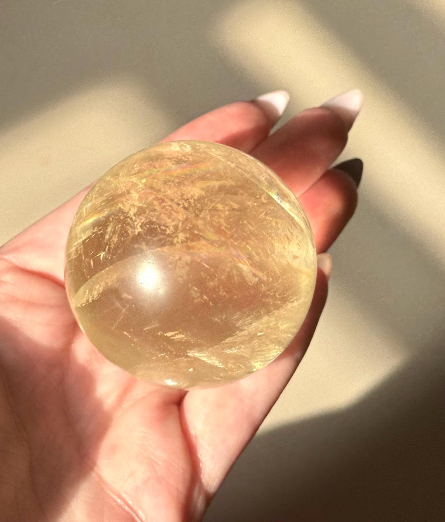 Gorgeous High Quality Optical Honey Calcite Sphere | 60mm Optical Calcite Ball