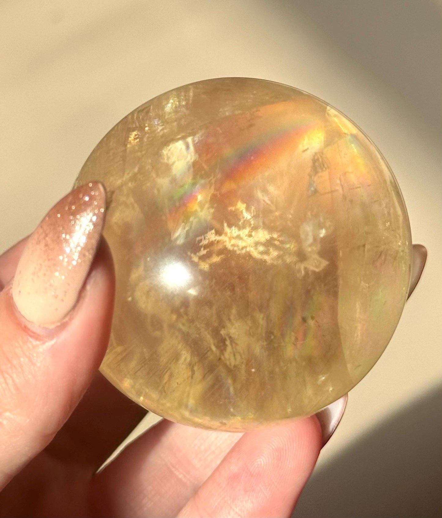 Gorgeous High Quality Optical Honey Calcite Sphere | 60mm Optical Calcite Ball