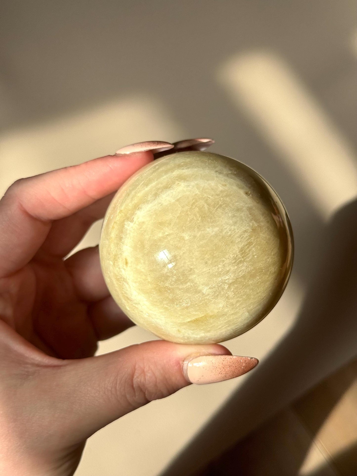 Beautiful Moonstone Sphere with Blue and White Flash | 70mm Moonstone Crystal Ball