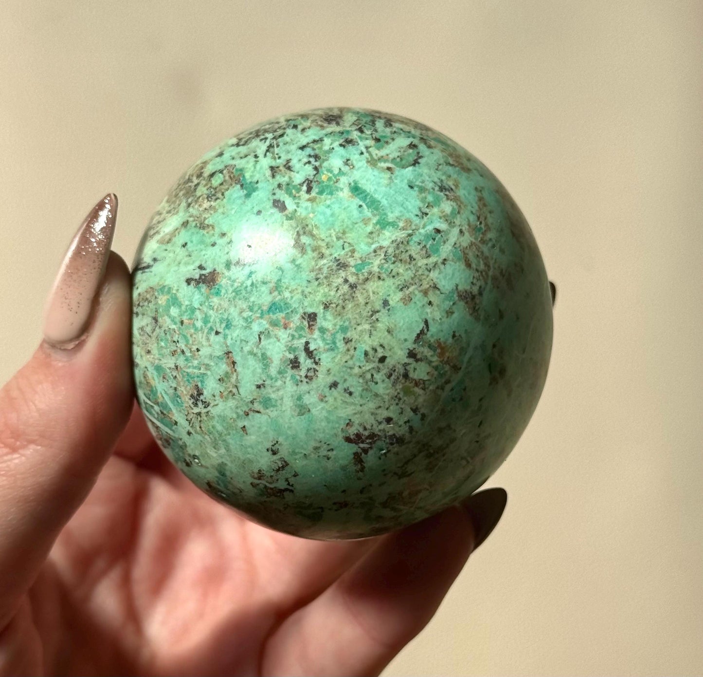 Beautiful Chrysocolla Sphere from South Africa | 70mm Chrysocolla Crystal Ball