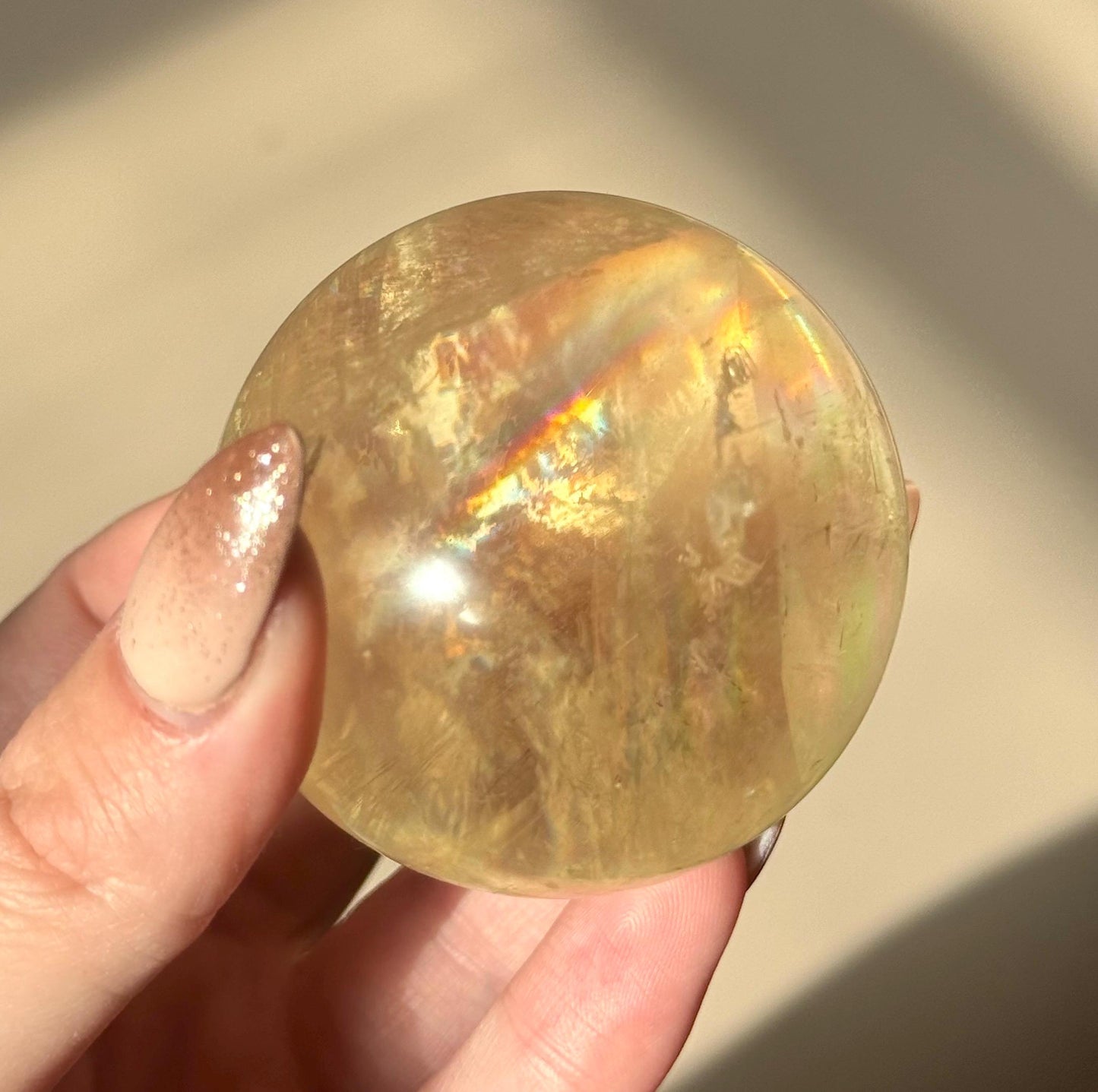 Gorgeous High Quality Optical Honey Calcite Sphere | 60mm Optical Calcite Ball
