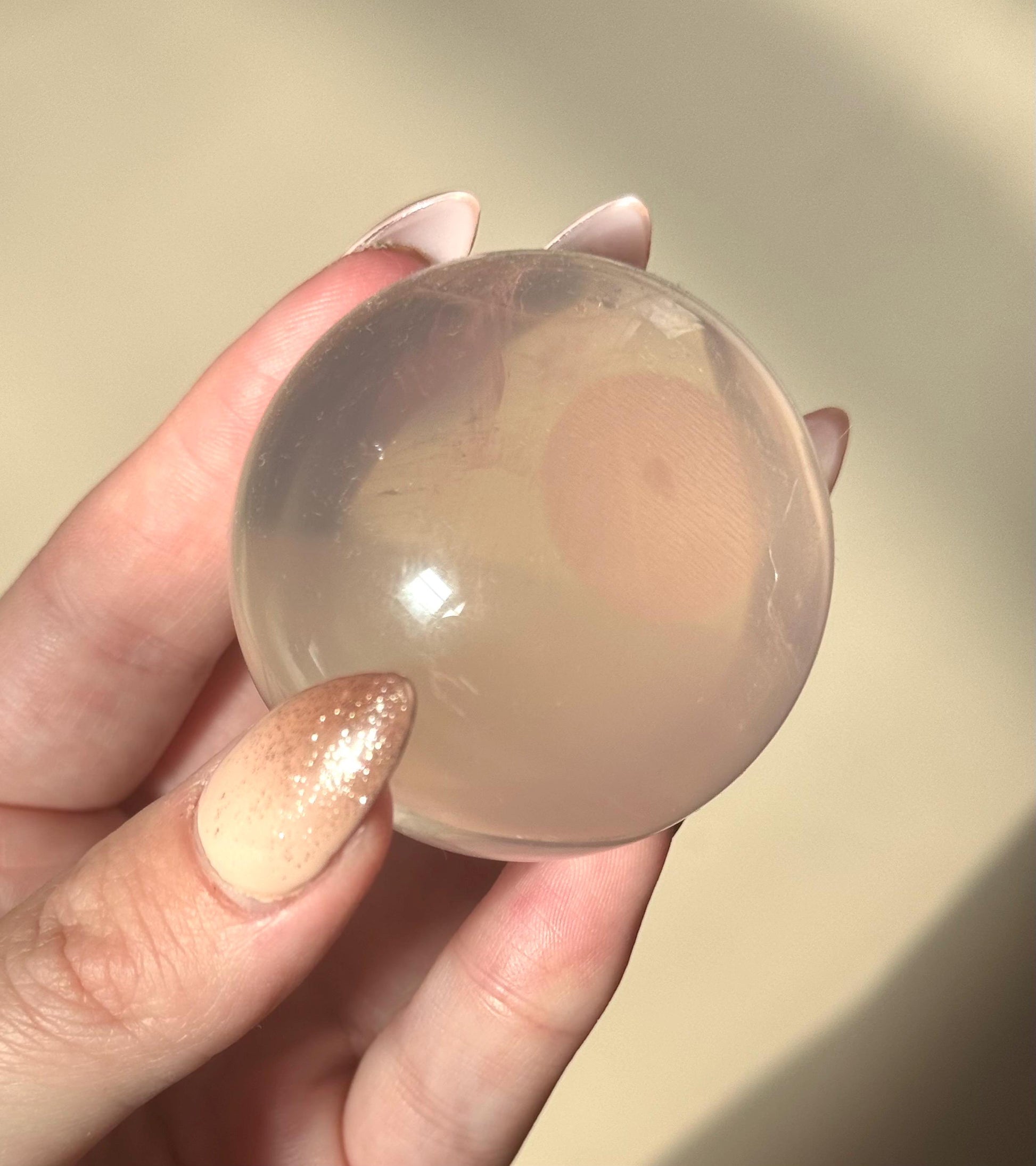 Beautiful High Quality Rose Quartz Sphere | 55mm Rose Quartz Crystal Ball with Star Flash