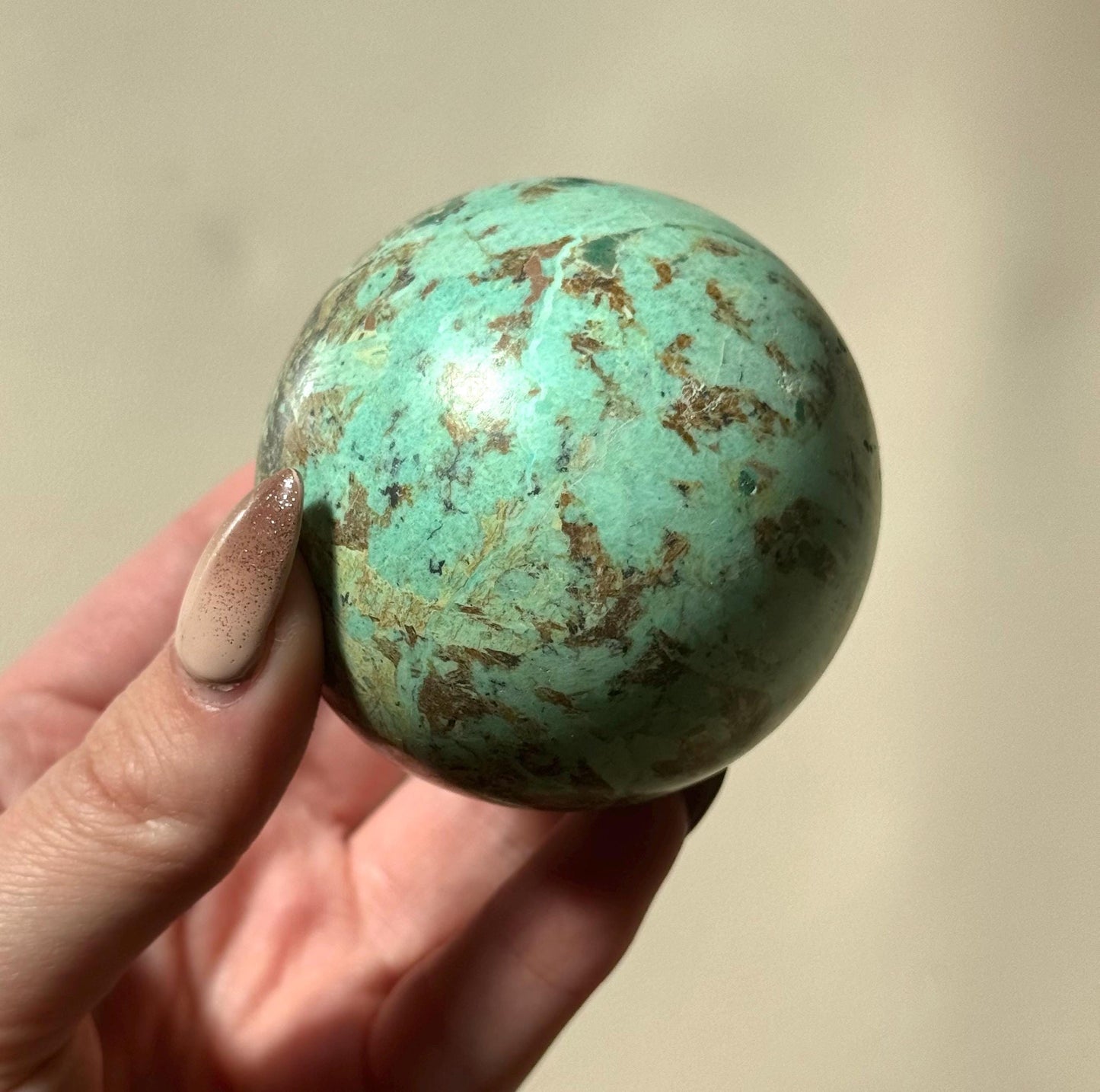 Beautiful Chrysocolla Sphere from South Africa | 70mm Chrysocolla Crystal Ball