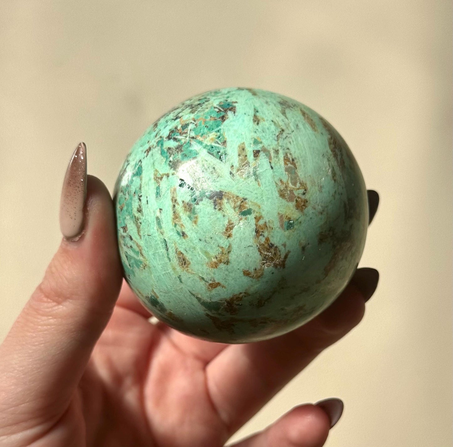 Beautiful Chrysocolla Sphere from South Africa | 70mm Chrysocolla Crystal Ball
