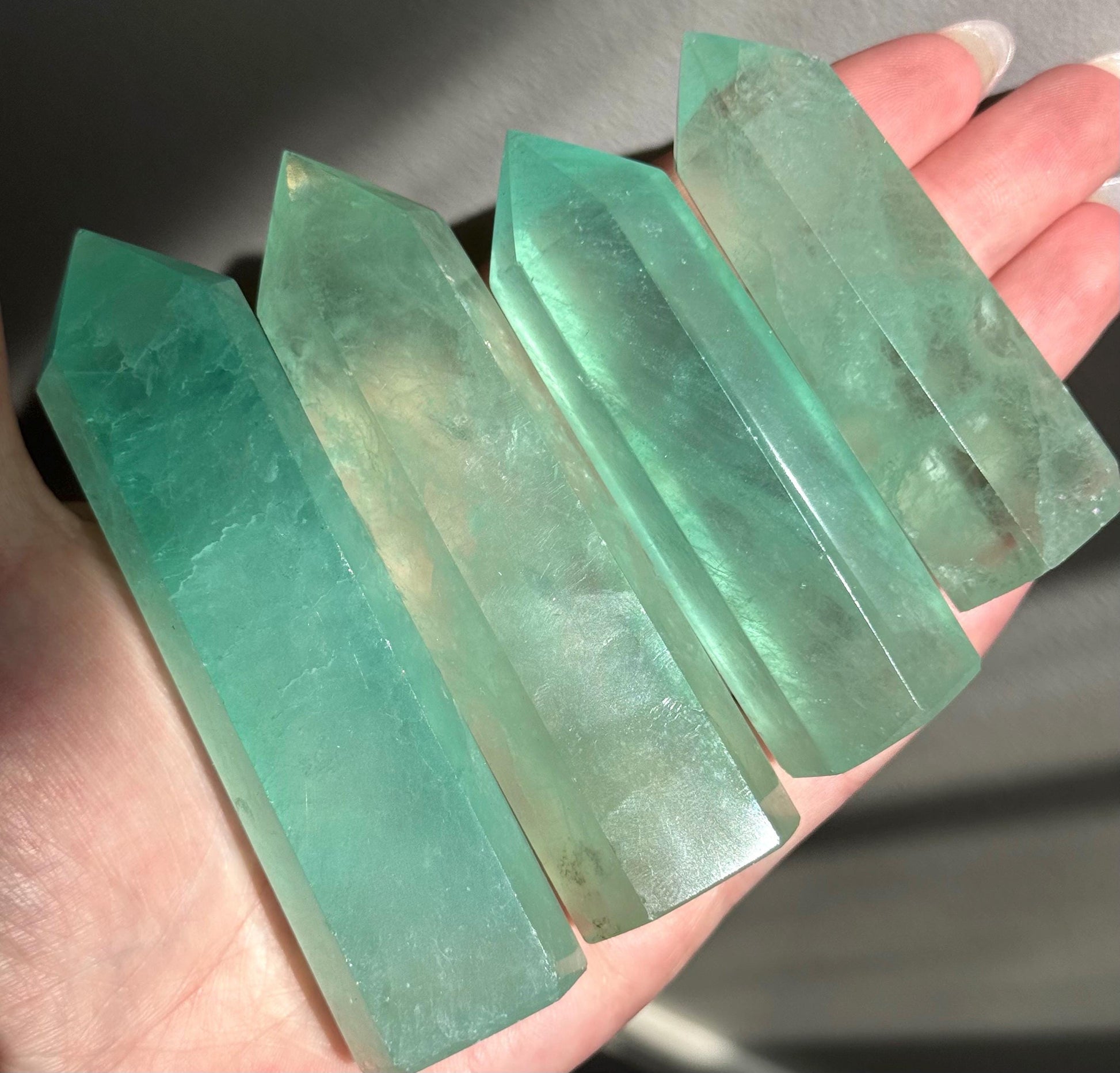 Beautiful Green Lake Fluorite Towers | One (1) Green Fluorite Obelisk