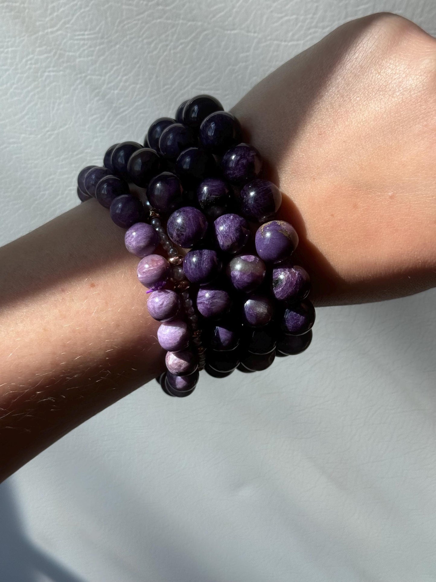 Beautiful Charoite Beaded Bracelets 12mm 10mm 8mm Beaded Charoite