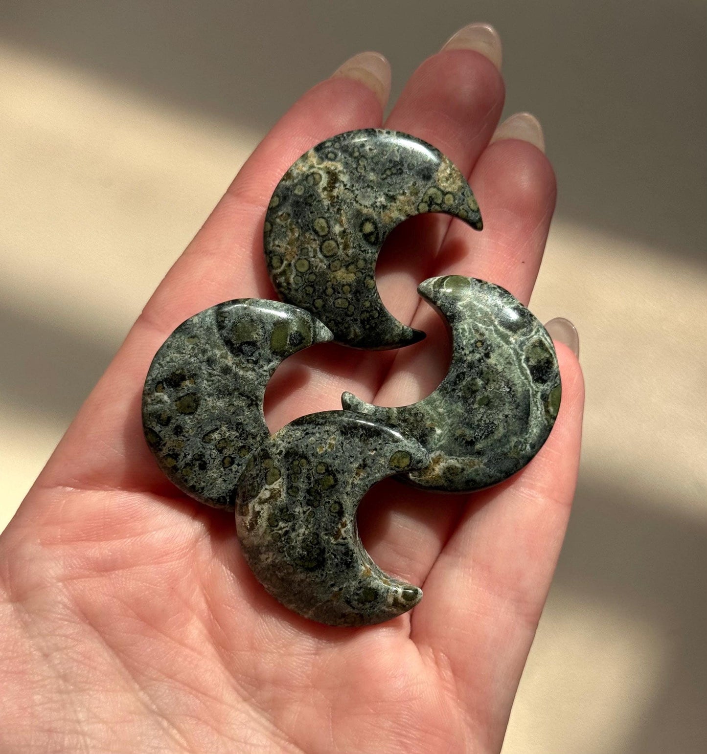 Beautiful Kambaba Jasper Crescent Moon Carvings | (1) One Kambaba Jasper Moon