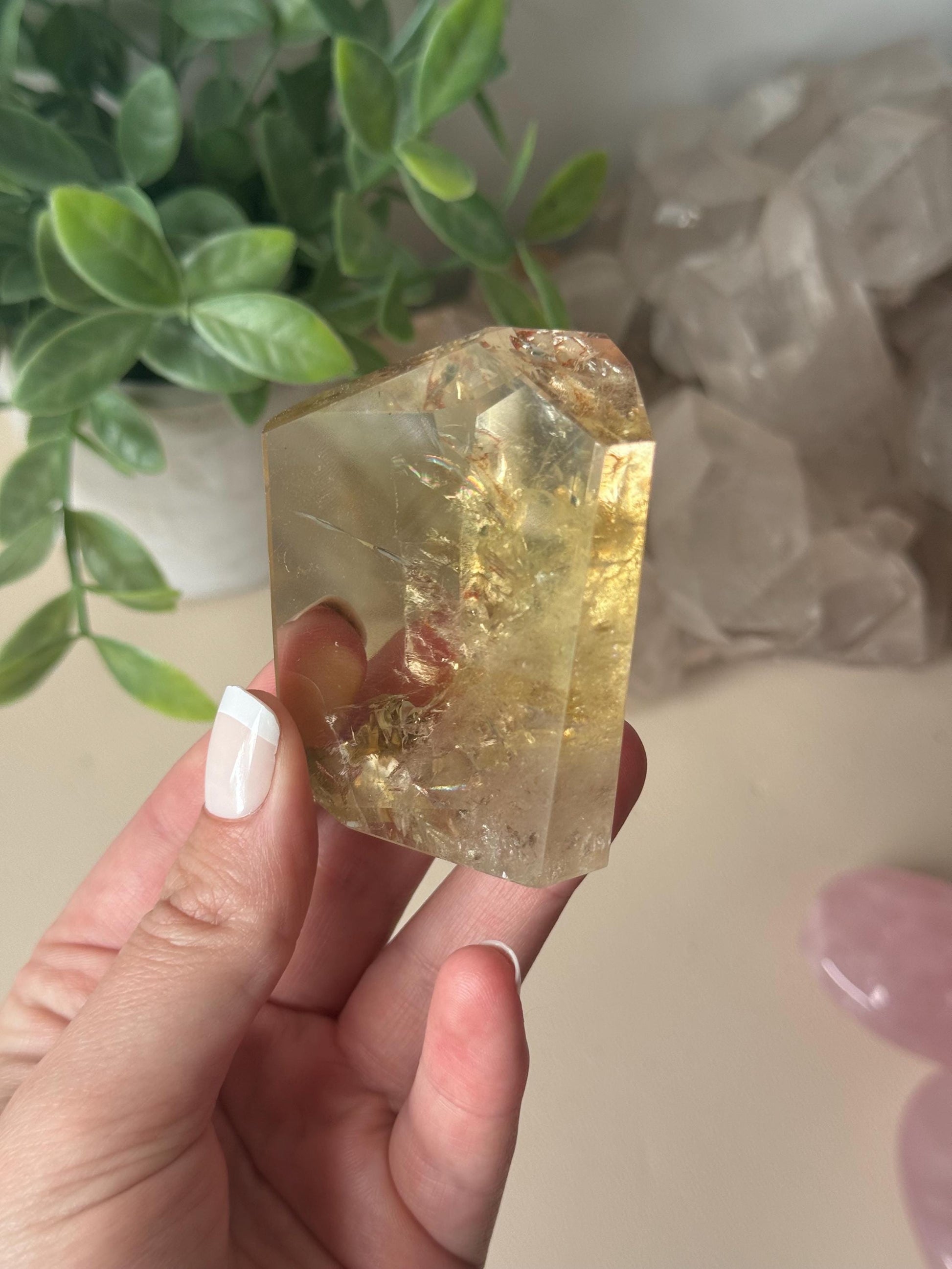 Beautiful Citrine Freeform with Rainbow | Rainbow Citrine Polished