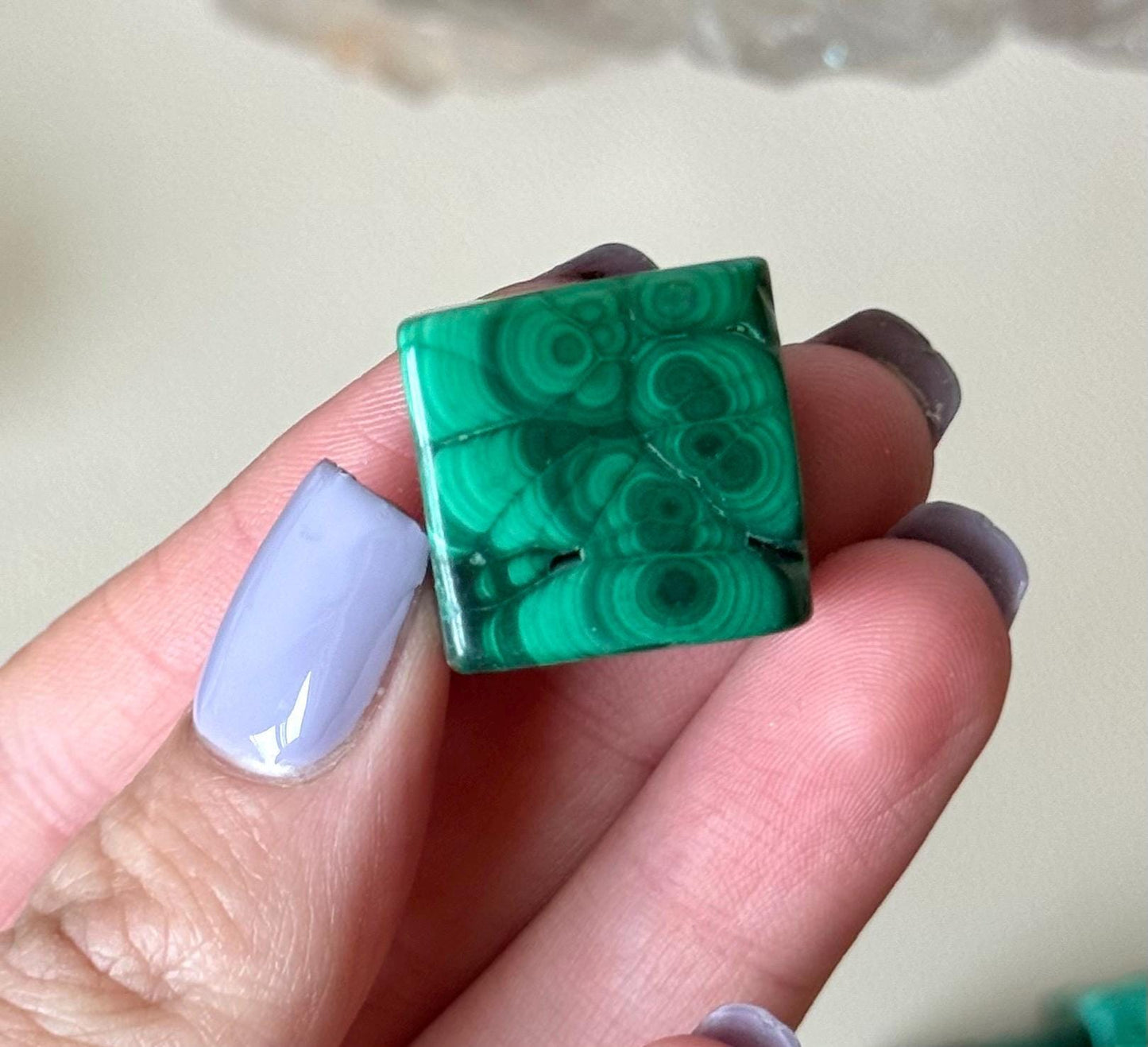 Beautiful Malachite Mini Cube Carving | Malachite Block Small