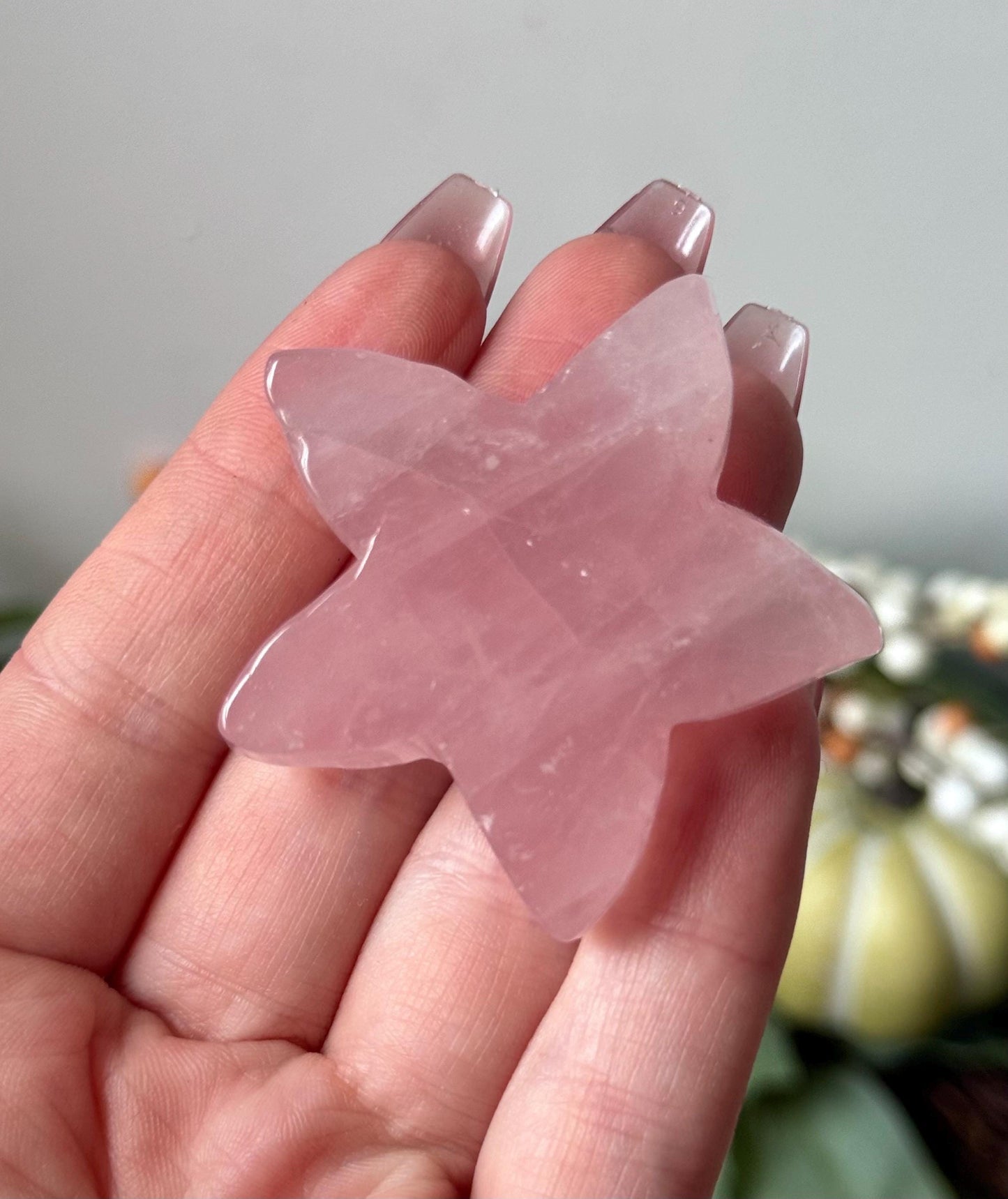 Beautiful Rose Quartz Starfish Carving | Rose Quartz Sea Star