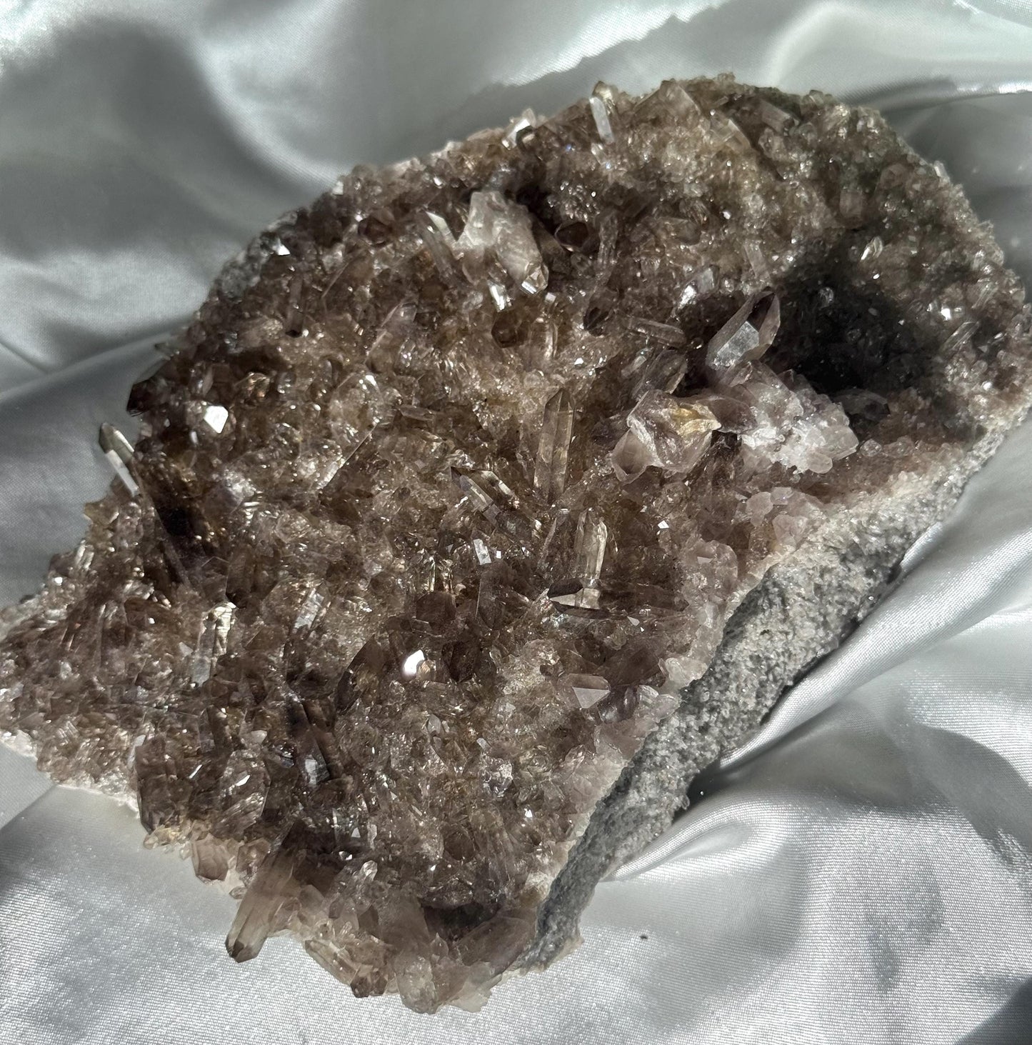STUNNING Smoky Quartz Cluster with Small Points | Coffee Table Smoky Quartz Slab
