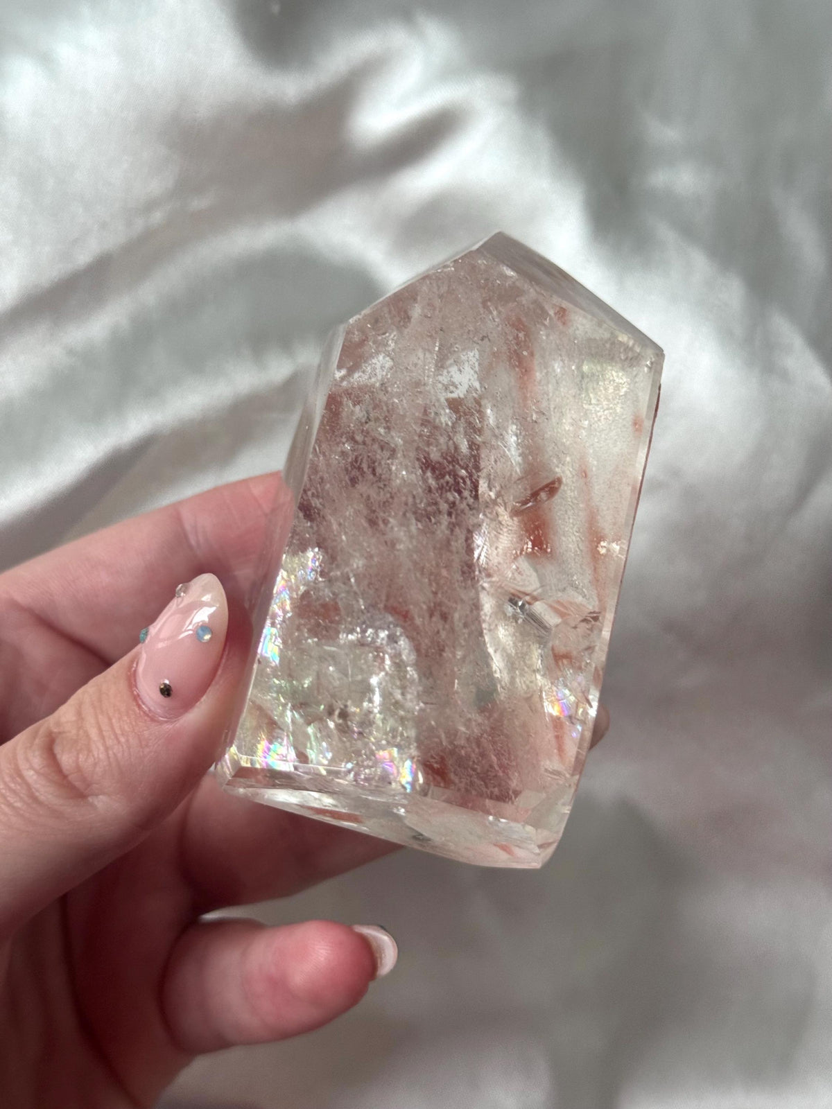 Stunning Pink Lithium Lemurian Freeform from Brazil | Polished Pink Lemurian