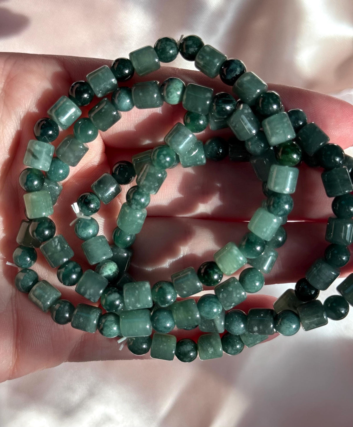 Beautiful Jade Bracelet | Green Jadeite Beaded Bracelet Nephrite Jadeite