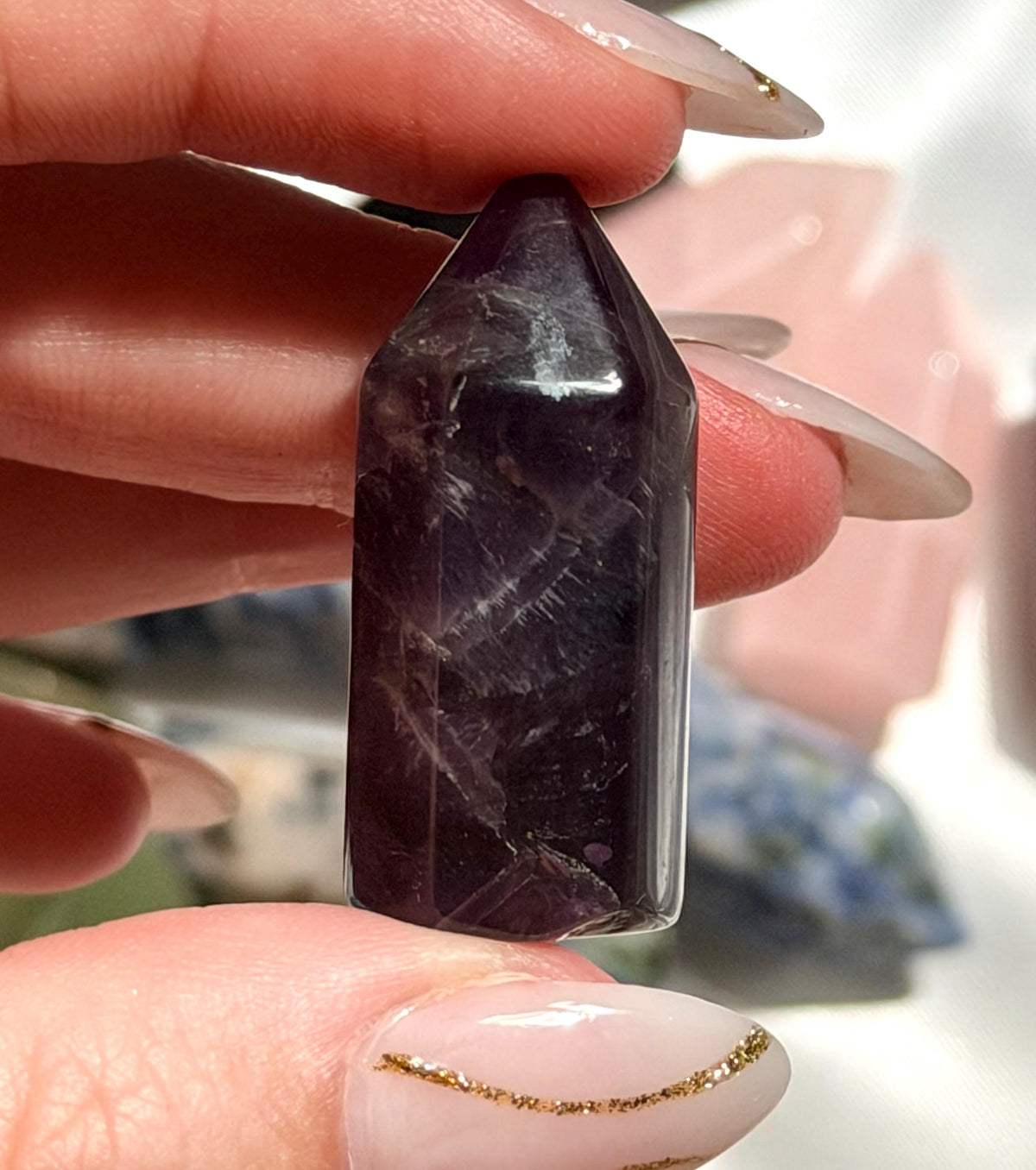 Mini Crystal Tower | Green Aventurine, Rose Quartz, Amethyst, Sodalite & Black Obsidian | Healing Crystal Point | Small Gemstone Tower |