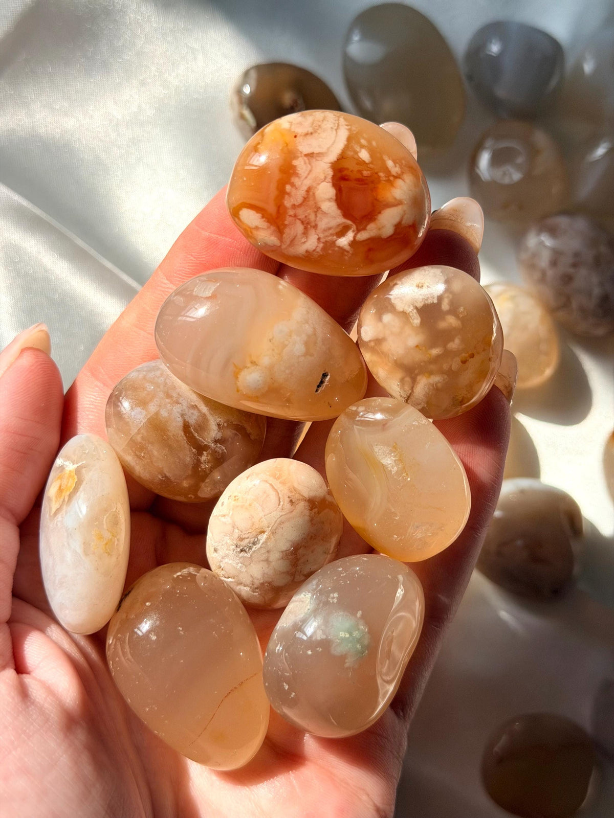 Gorgeous Flower Agate Tumbled Stones | One (1) Flower Agate Pebble