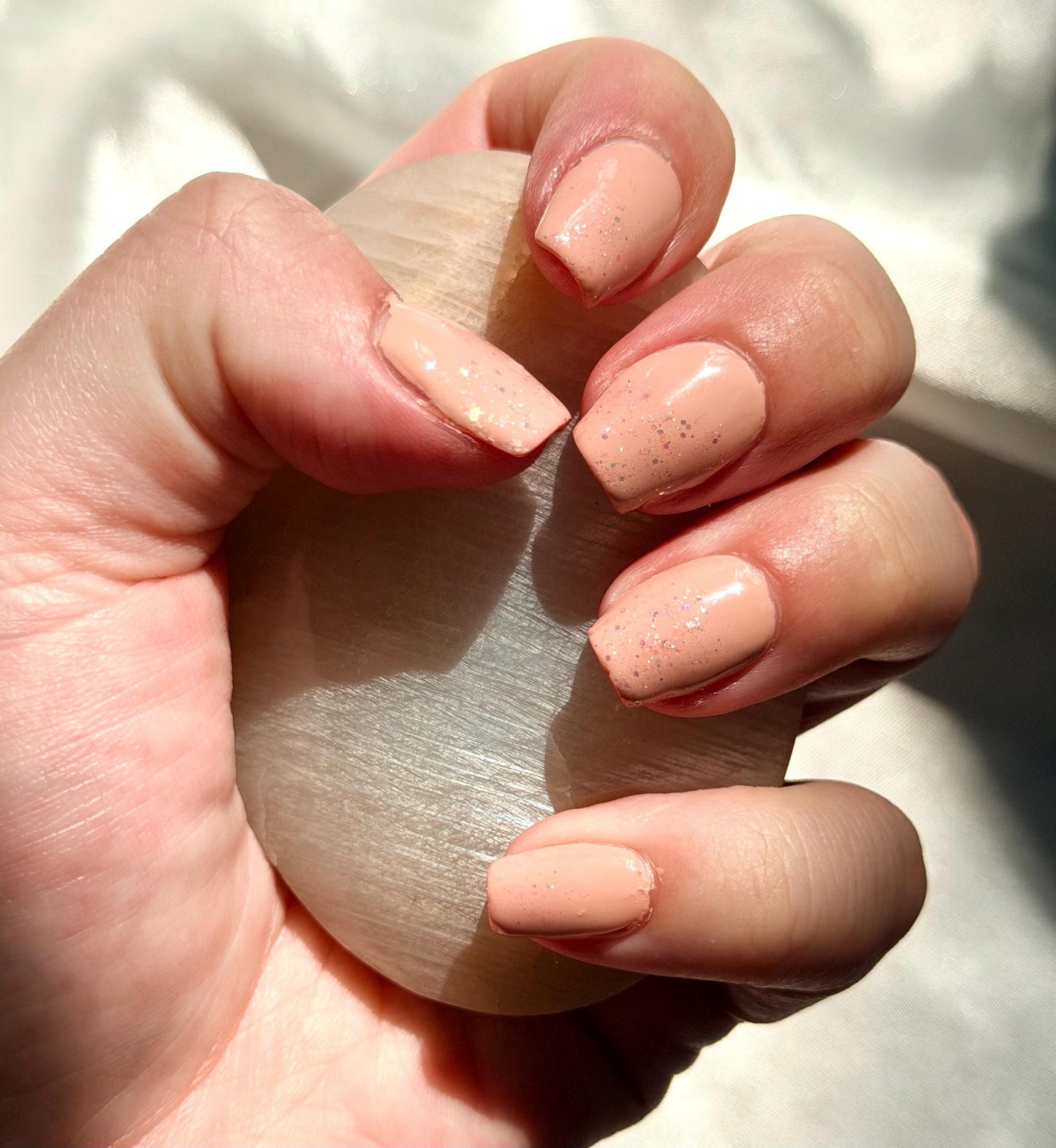 Stunning Moonstone Palm Stone with Blue Flash | Flashy White Moonstone Worry Stone