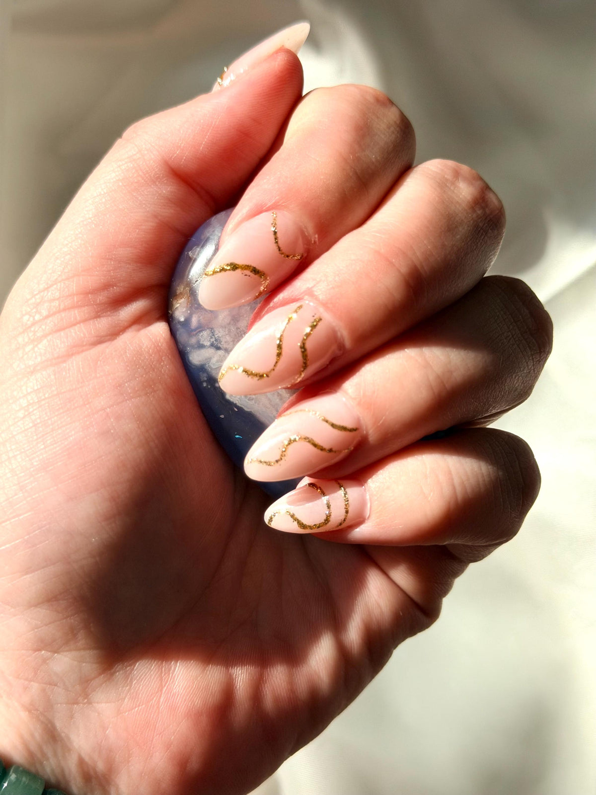 Blue Flower Agate Palm Stone | Natural Blue Flower Agate Crystal | Healing Crystal for Calm & Growth | Meditation Worry Stone