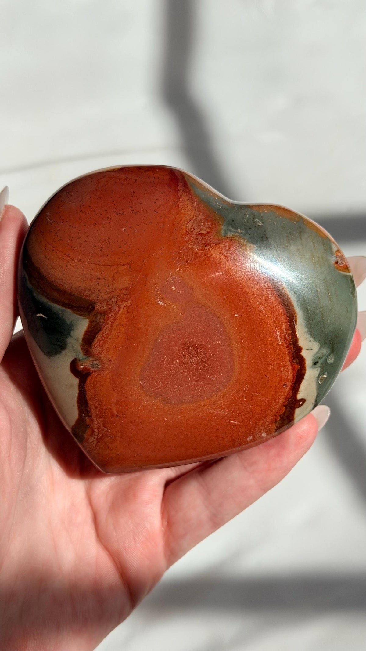 Polychrome Jasper Puffy Heart | Natural Polychrome Jasper Crystal Heart | Ocean Jasper Look | Healing Crystal | Crystal Gift