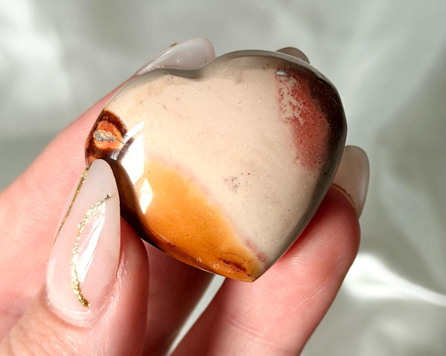 Polychrome Jasper Puffy Heart | Natural Polychrome Jasper Crystal Heart | Ocean Jasper Look | Healing Crystal | Crystal Gift