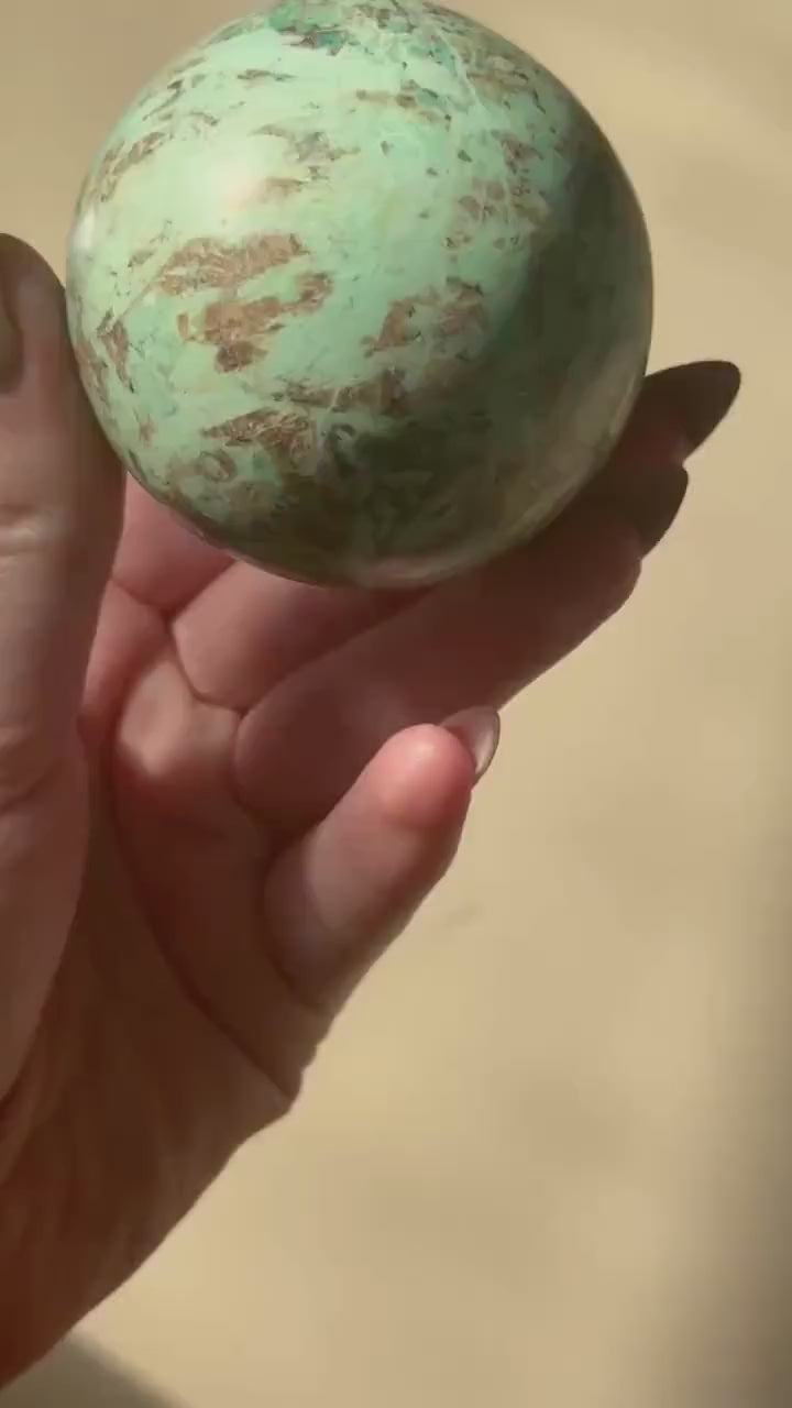 Beautiful Chrysocolla Sphere from South Africa | 70mm Chrysocolla Crystal Ball