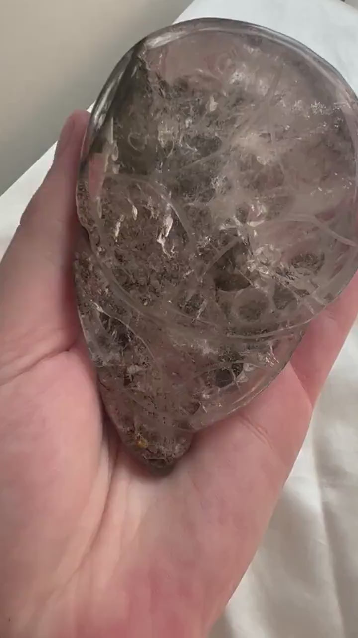 Gorgeous Master Carved Garden Quartz Money Toad | Quartz with Inclusions Money Frog Hand Carved