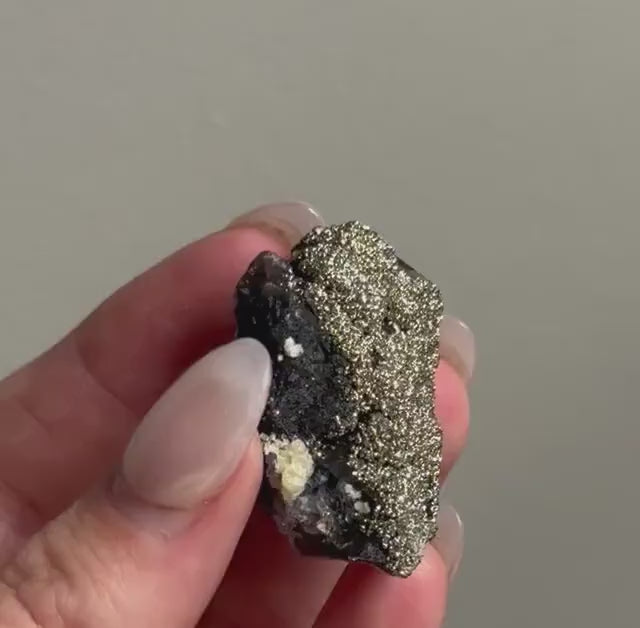 Stunning Pyrite on Fluorite Specimen | Pyrite on Purple Fluorite Crystal