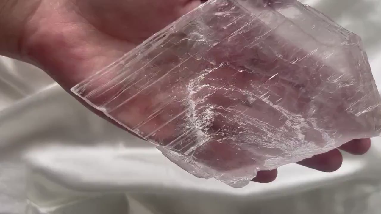 Gorgeous Pink Selenite Charging Plate | Pink Selenite Slab