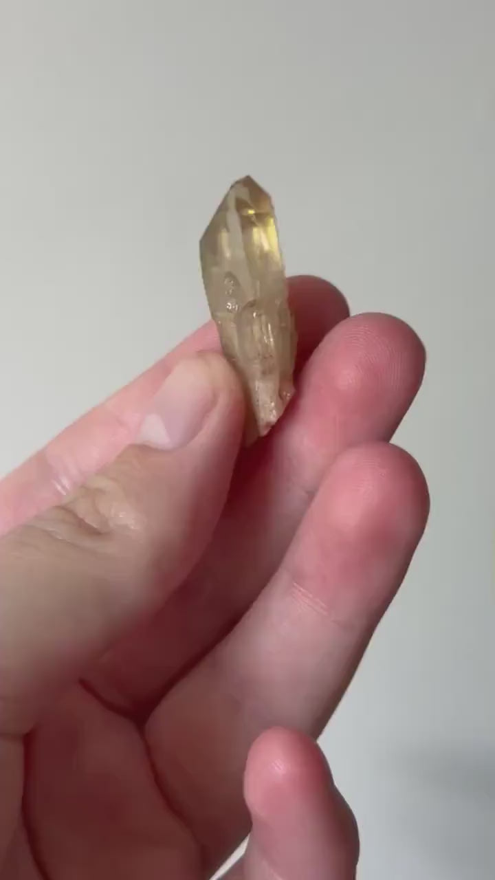 Beautiful Kundalini Citrine Point from Congo | Small Kundalini Citrine Elestial