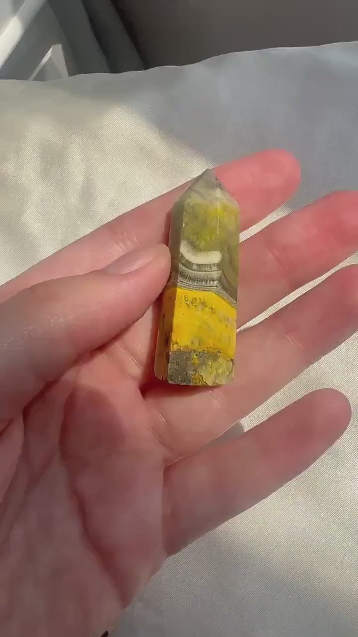 Mini Bumblebee Jasper Tower Carving | Small Bumble Bee Jasper Point