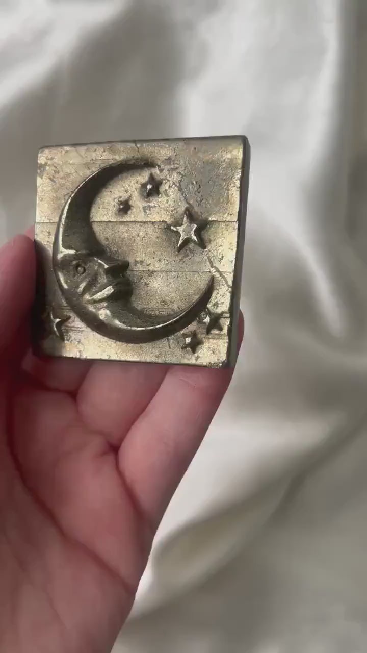 Gorgeous Pyrite Moon & Stars Carving from Peru