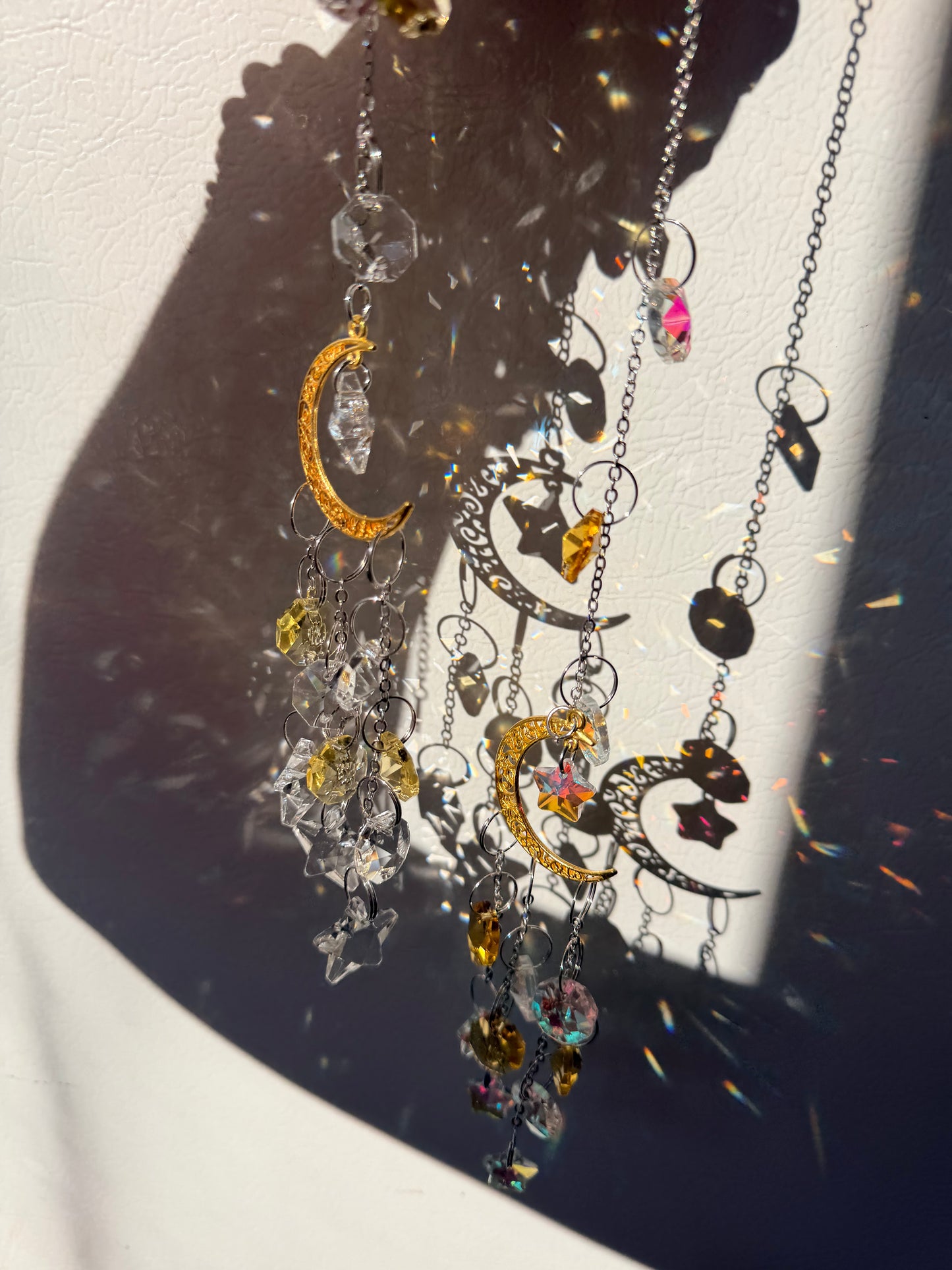 Beautiful Yellow Crescent Moon Suncatchers