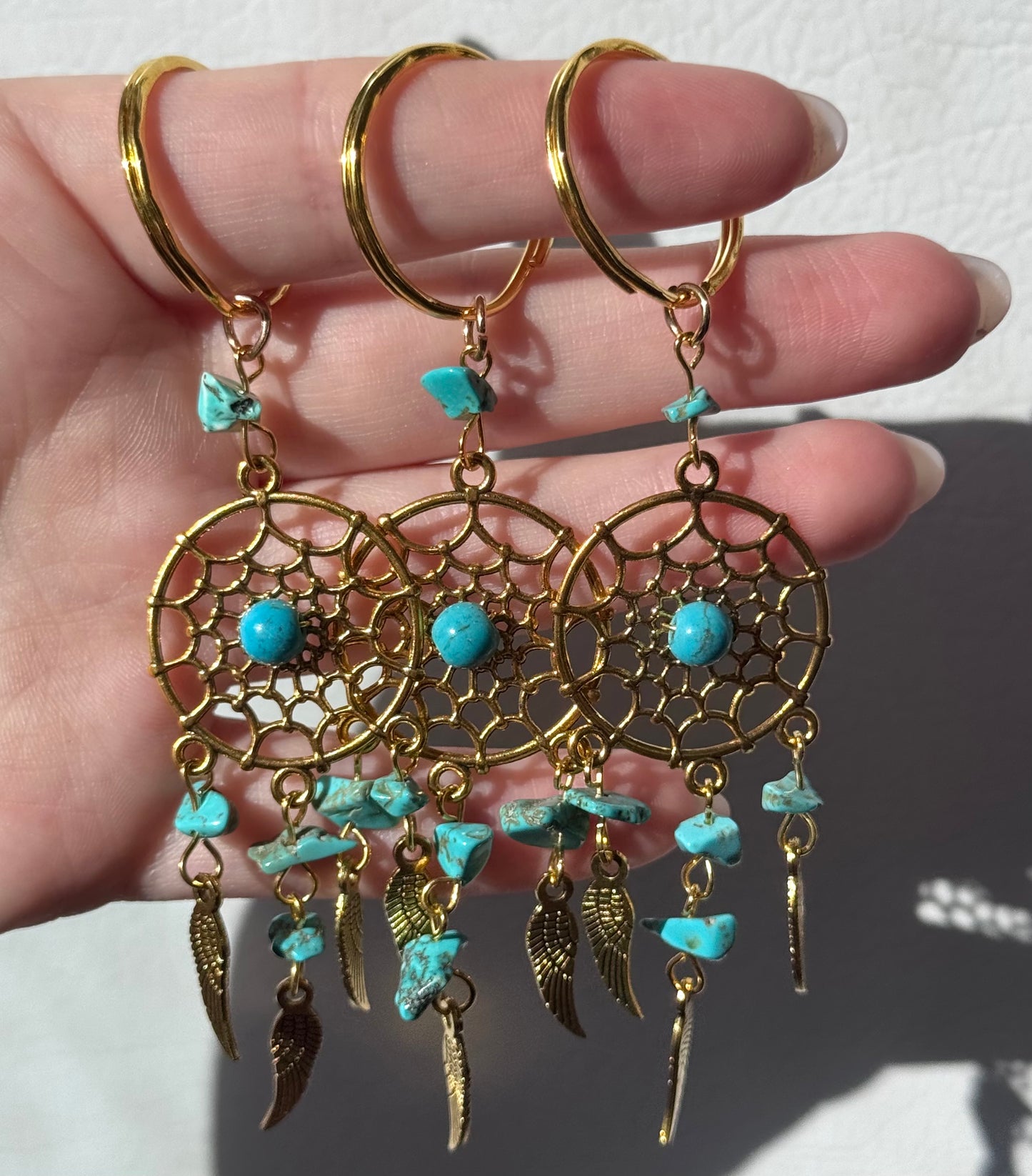 Gemstone Dream Catcher Keychains