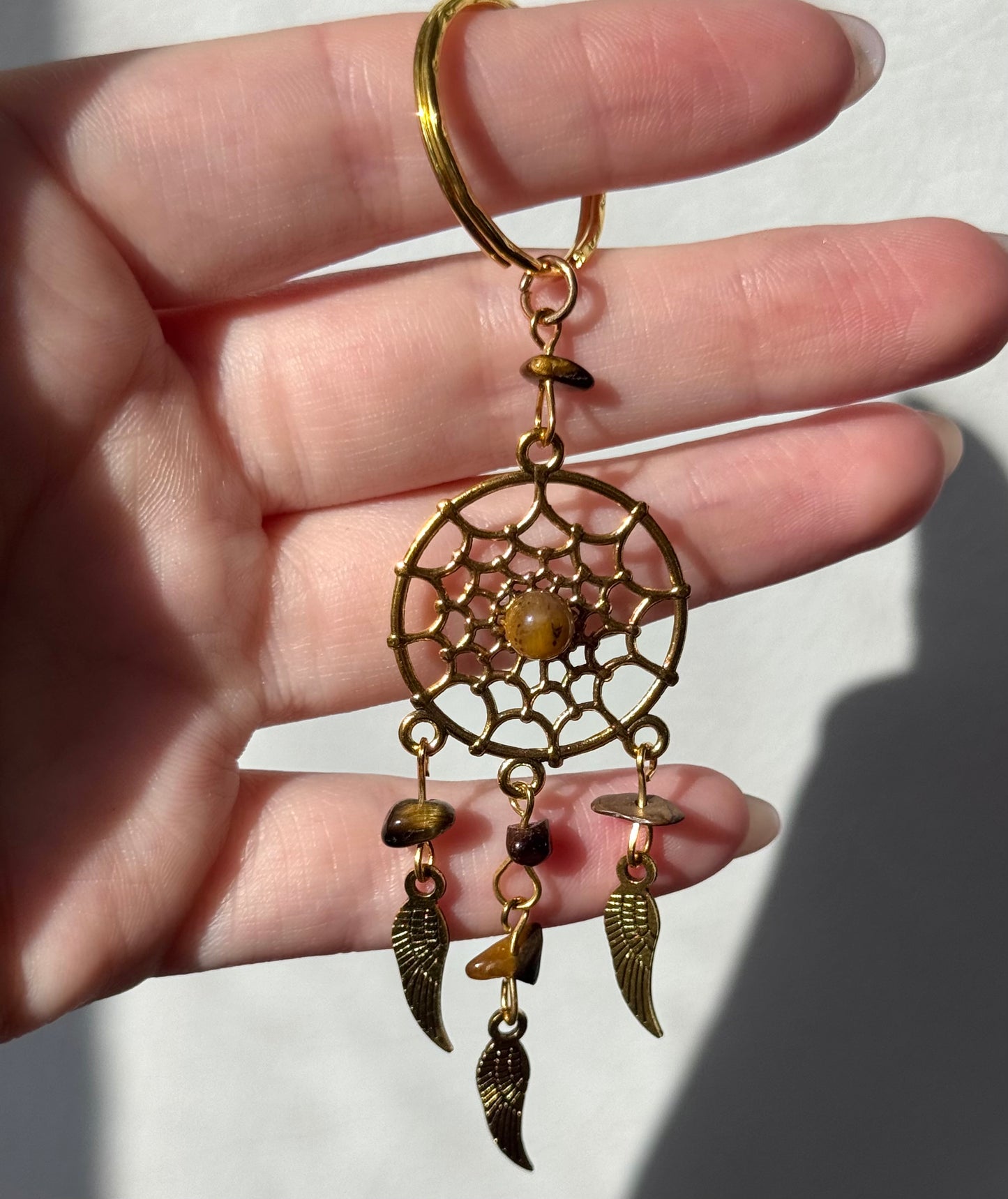 Gemstone Dream Catcher Keychains