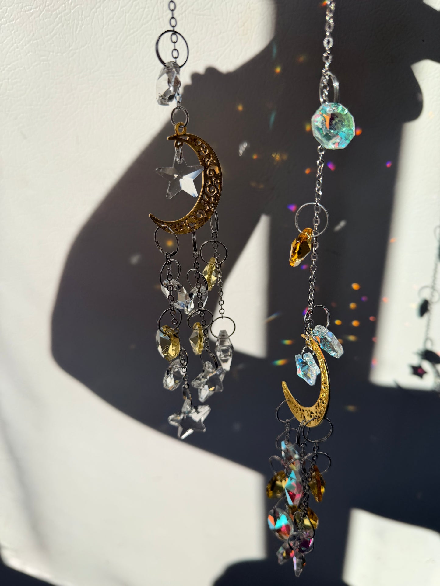 Beautiful Yellow Crescent Moon Suncatchers
