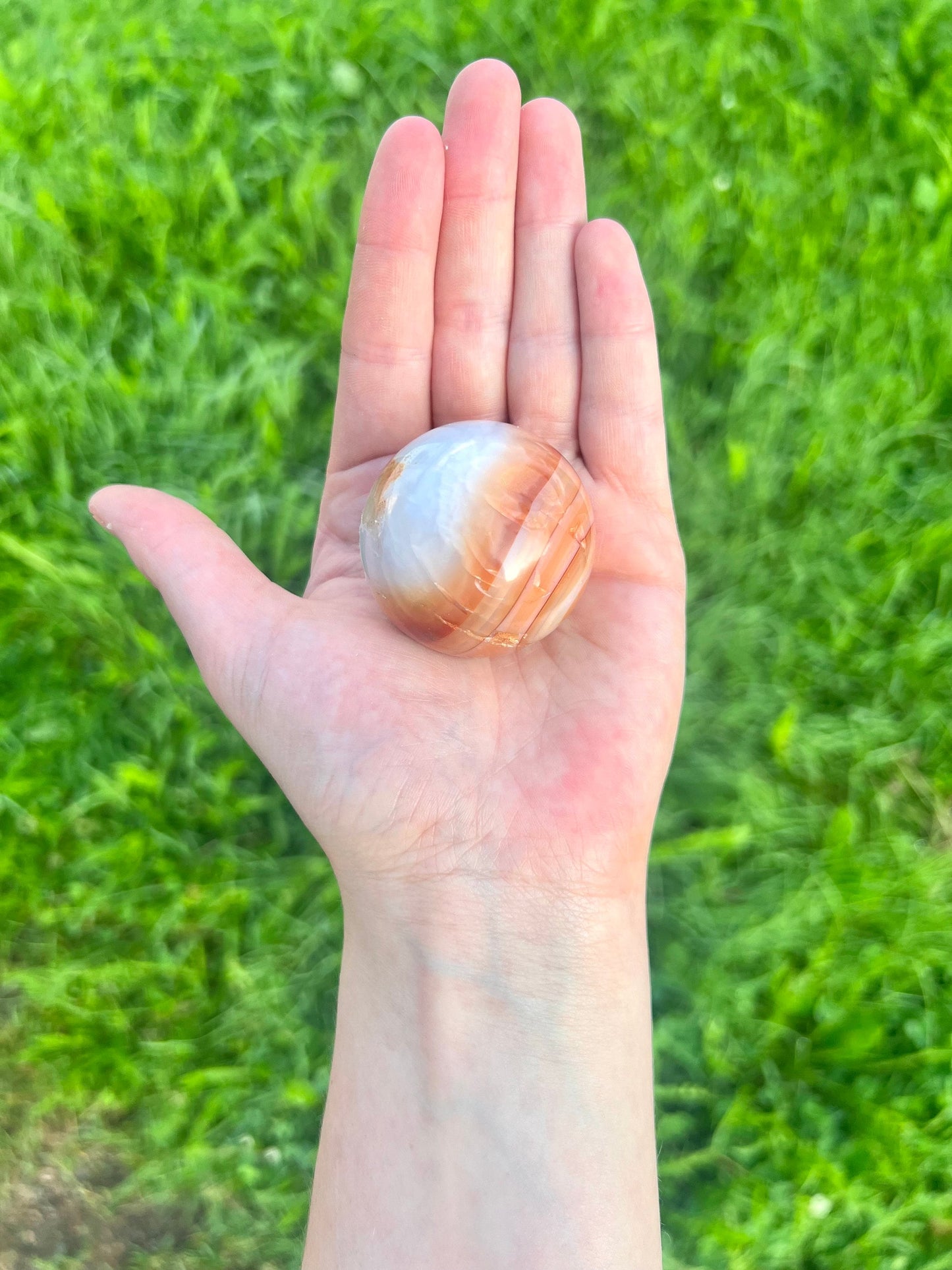 Carnelian Sphere Banded Natural Gemstone 2” Genuine Crystal Red Agate Sphere Gift bundle Gift box Reiki Cancer Zodiac