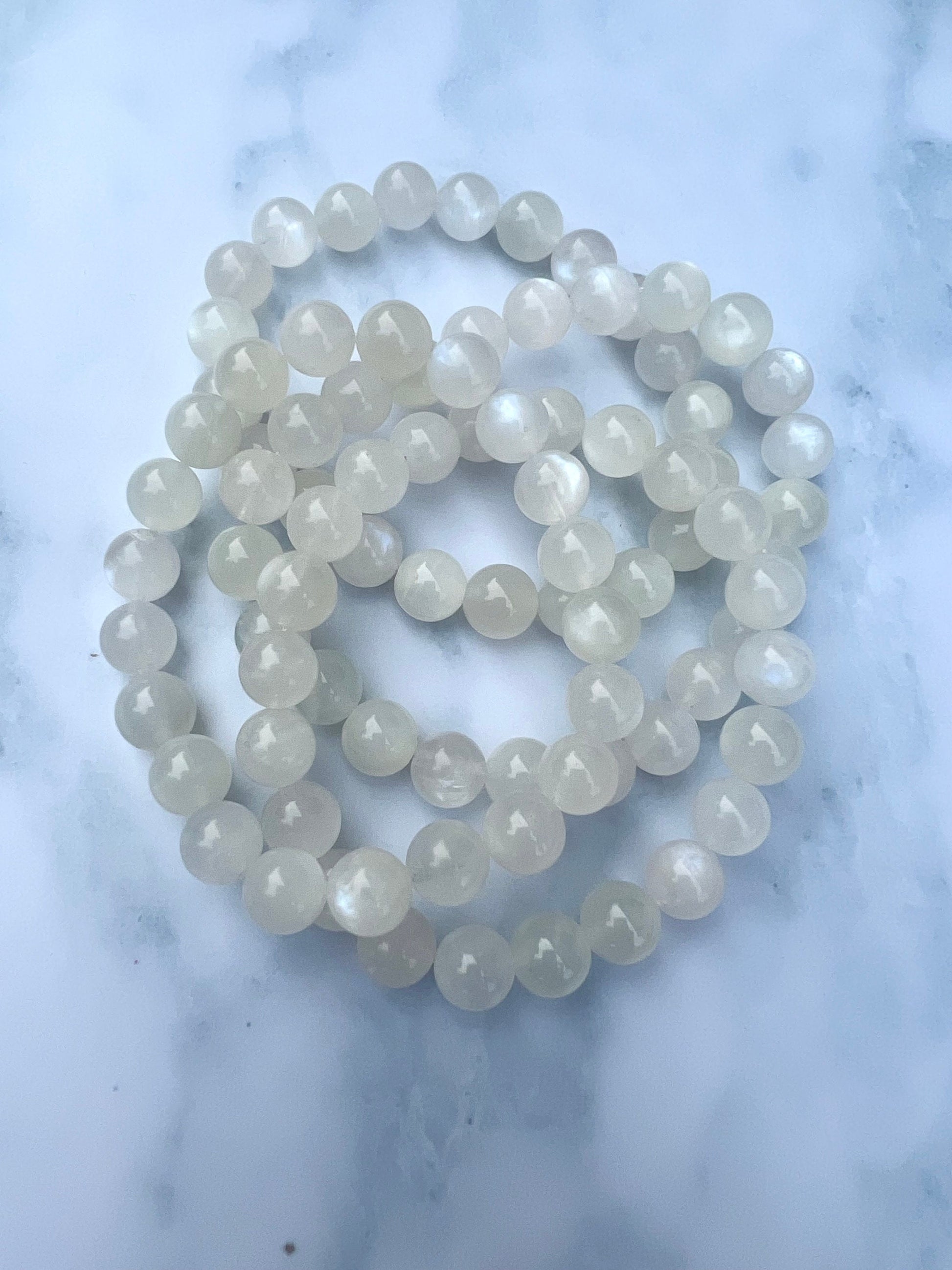 Moonstone Bracelet 8mm Goddess Energy Femininity Fertility Gift for mom Gemstone Bracelet Genuine Moonstone with Blue Flash