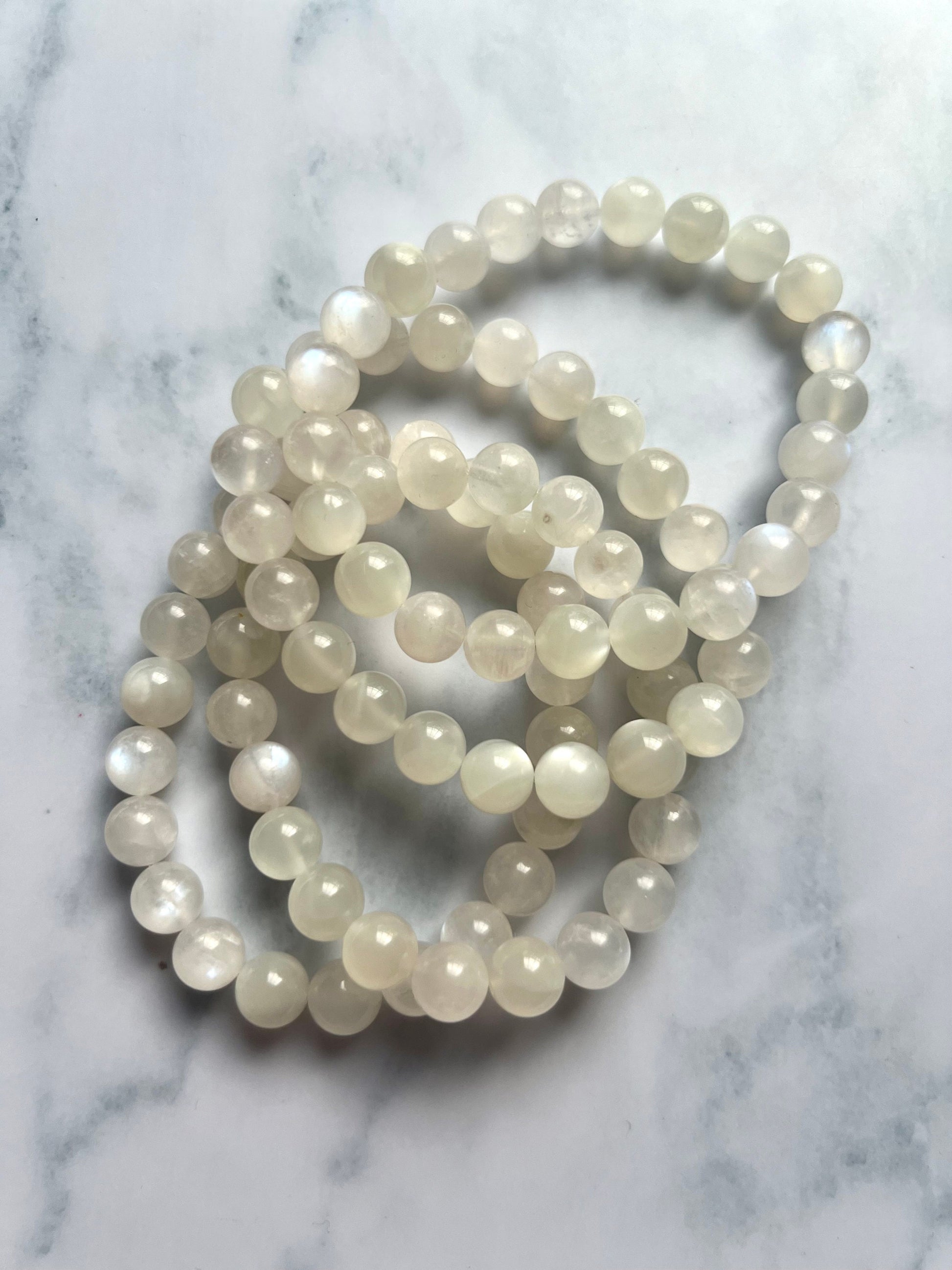 Moonstone Bracelet 8mm Goddess Energy Femininity Fertility Gift for mom Gemstone Bracelet Genuine Moonstone with Blue Flash